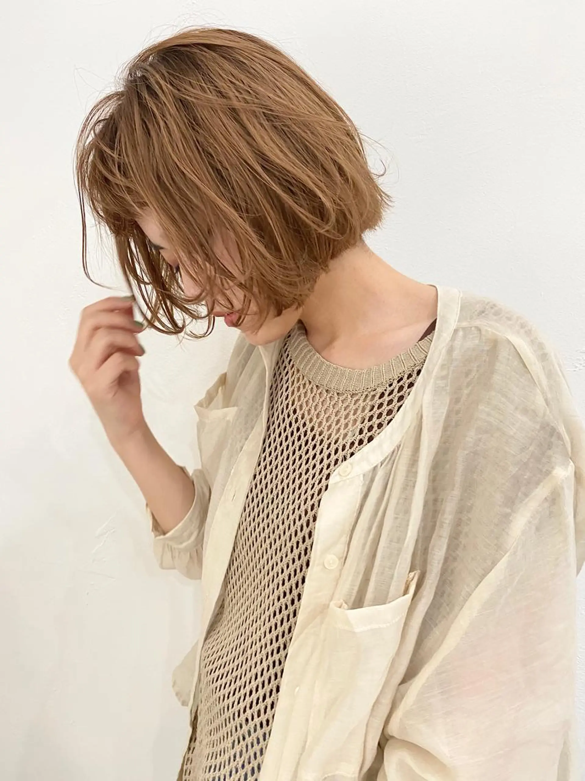 ミディアム カラー パーマ ヘアアレンジ メンズ キッズ ネイル マツエク・マツパ ベージュカラー ボブ Uil所属・インナーカラー/ KANAのヘアスタイル