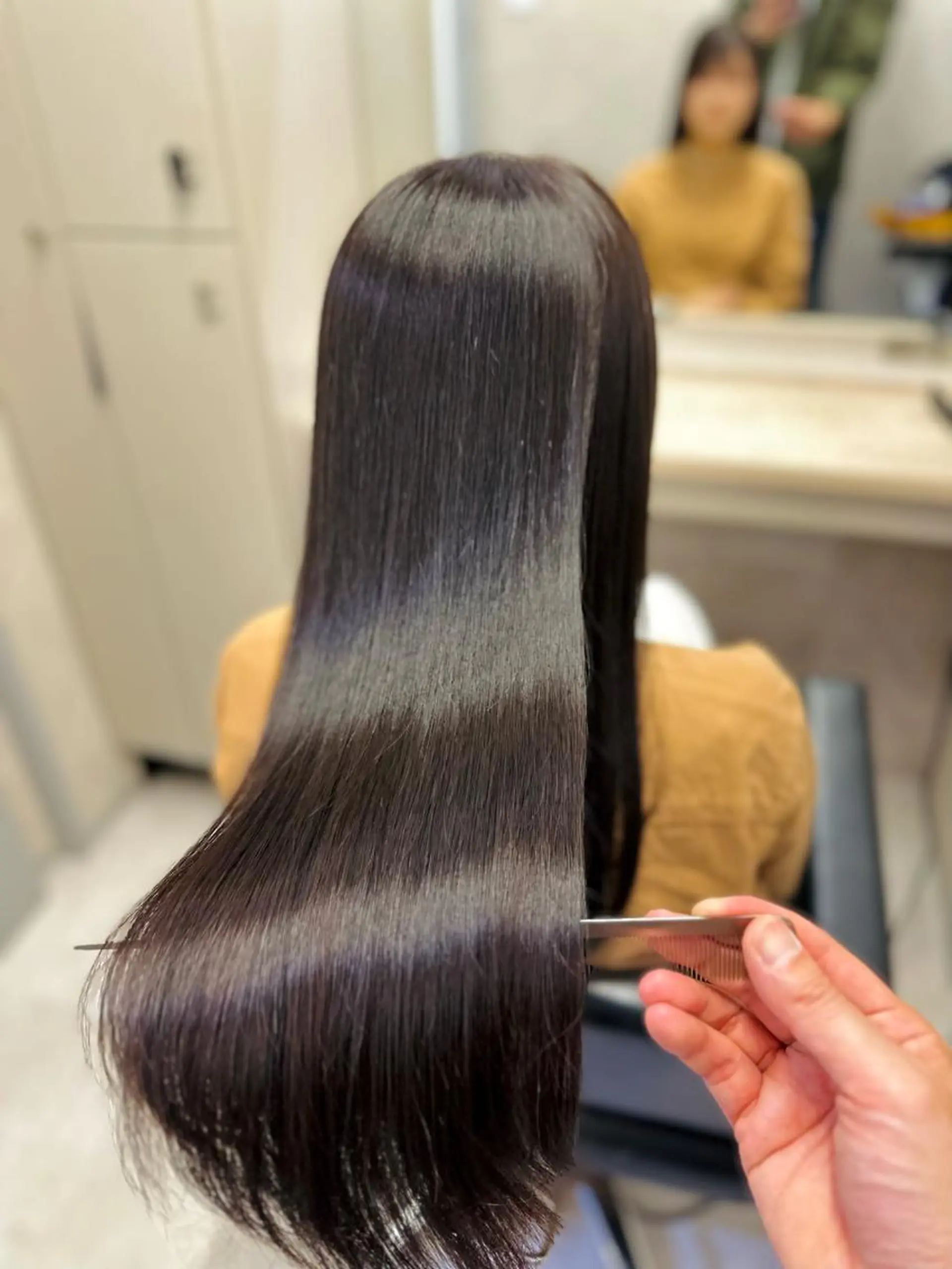 ロング 髪質改善 カット 縮毛矯正 トリートメント JYO 髪質改善専門家のヘアスタイル