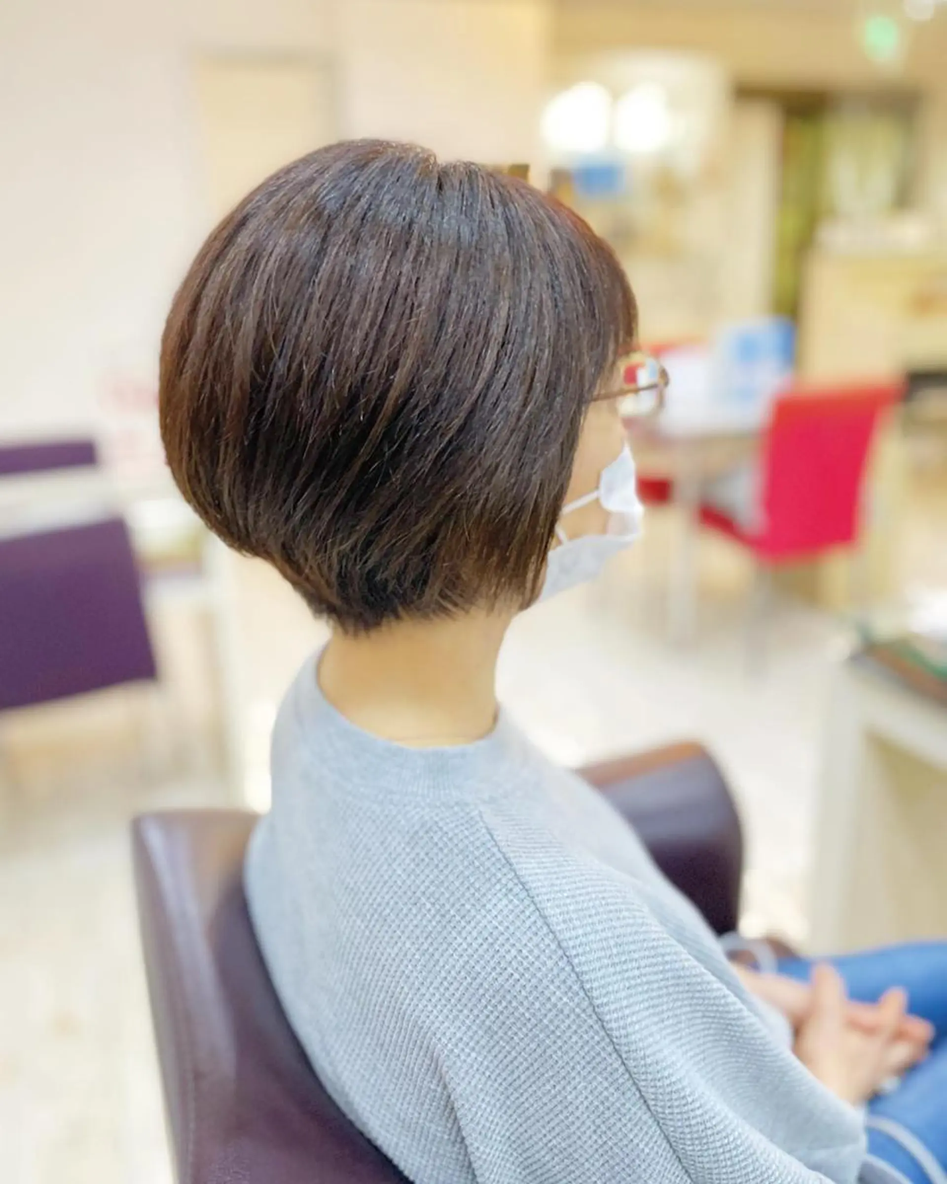 ショート カラー ショートボブ ボブ くびれヘア くせ毛 学生 favorite b Charmeのヘアスタイル