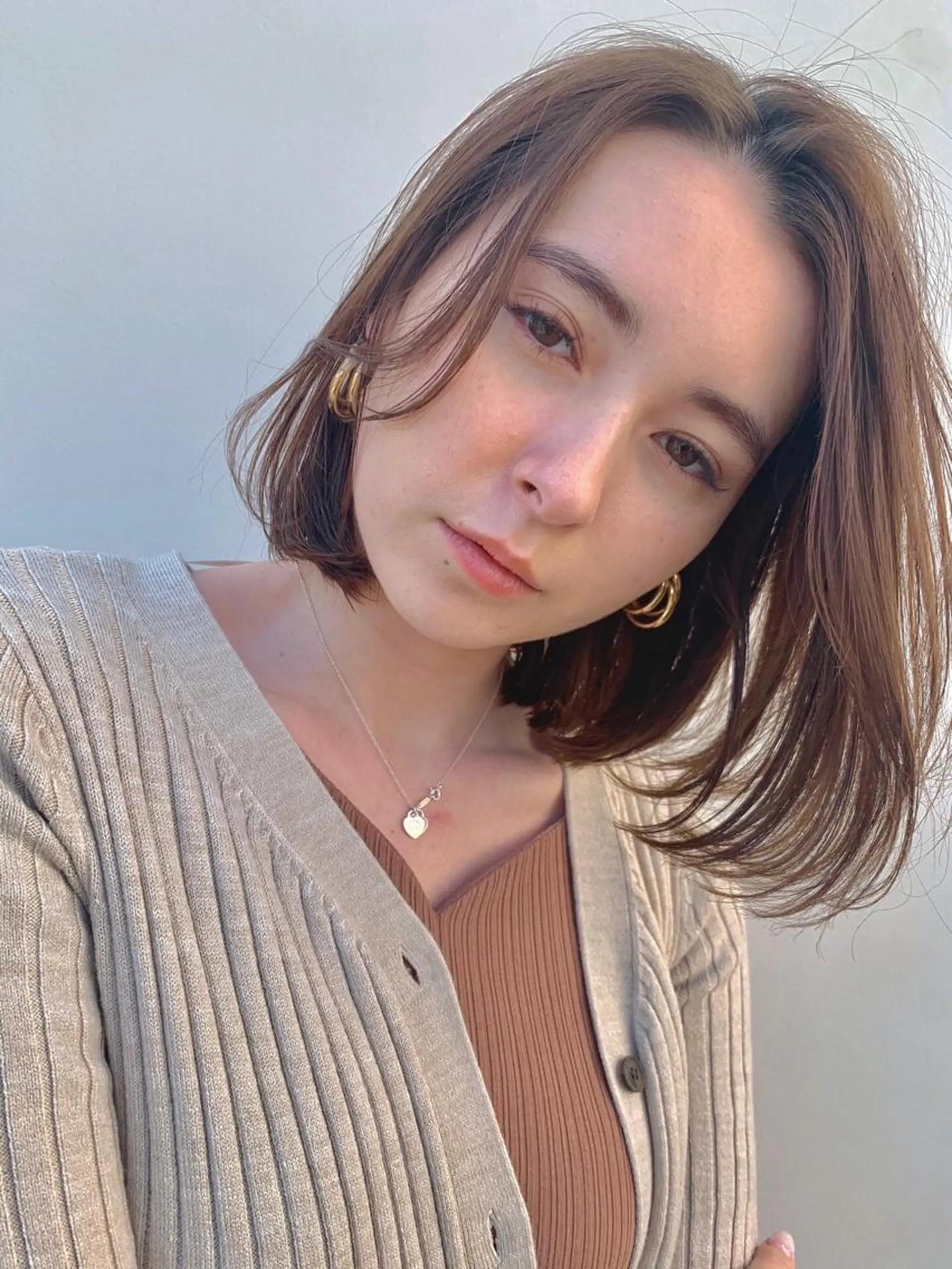 ミディアム カラー 【韓国ヘア×透明感 カラー】笹谷 莉未のヘアスタイル