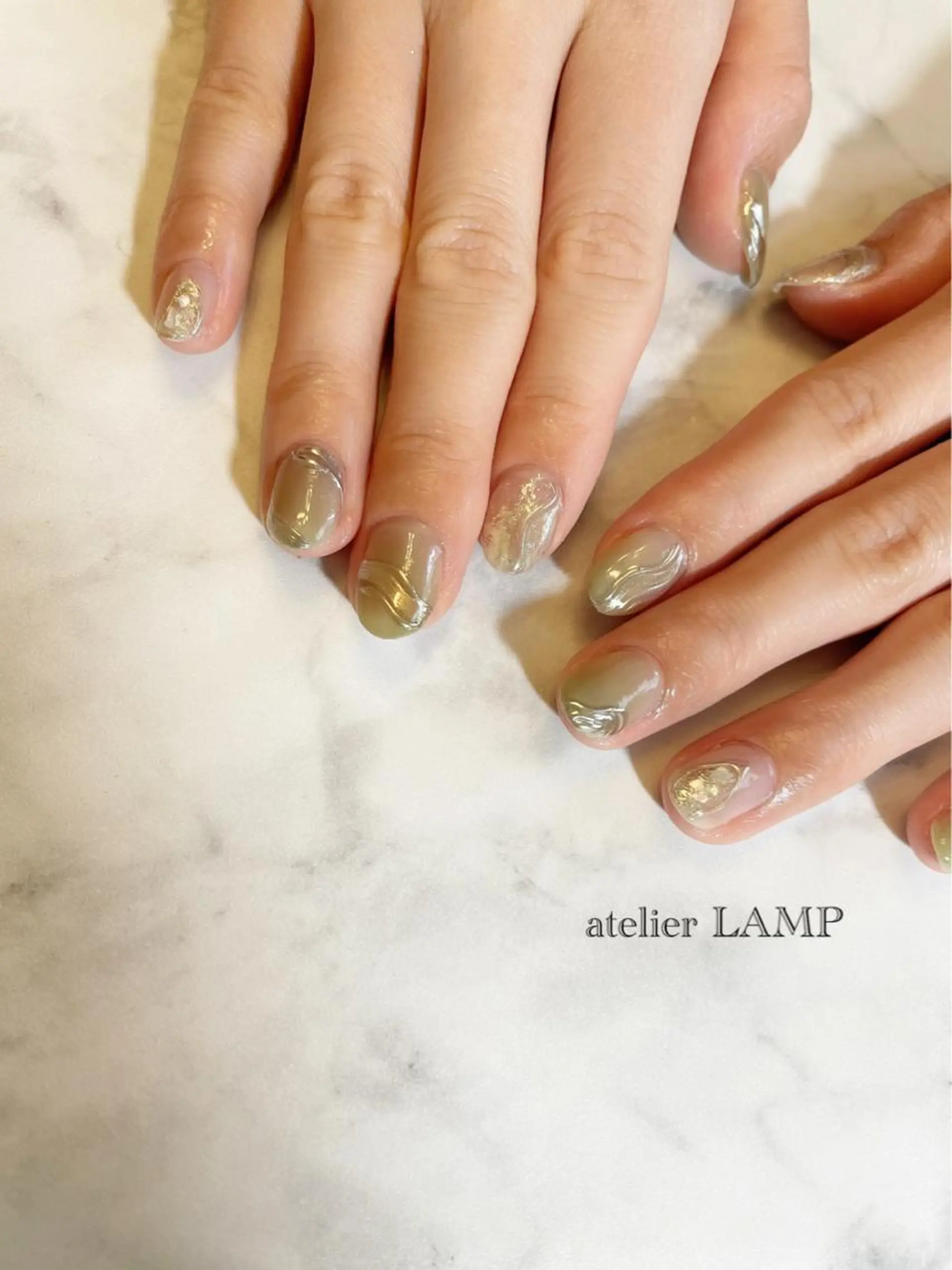 ネイル アートネイル クリアネイル 持ち込み ピスタチオネイル NANA no artのネイルデザイン