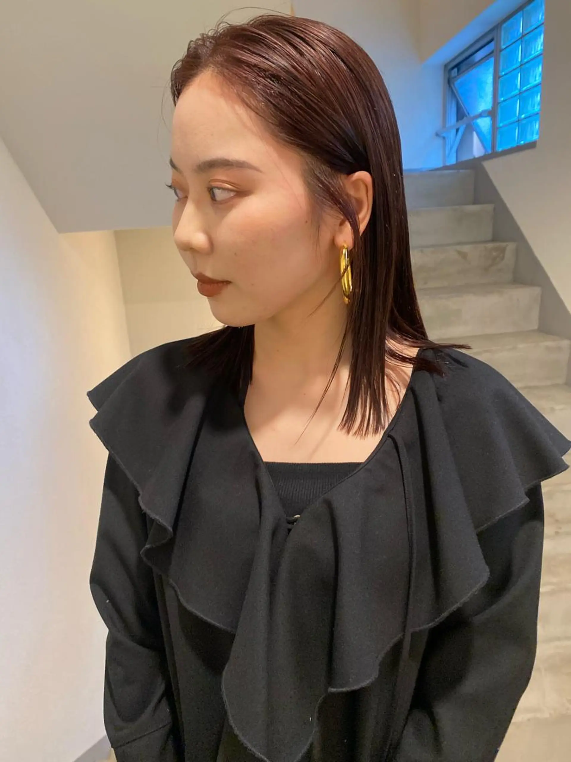 ミディアム レッドブラウン sliver マツイ　レンのヘアスタイル