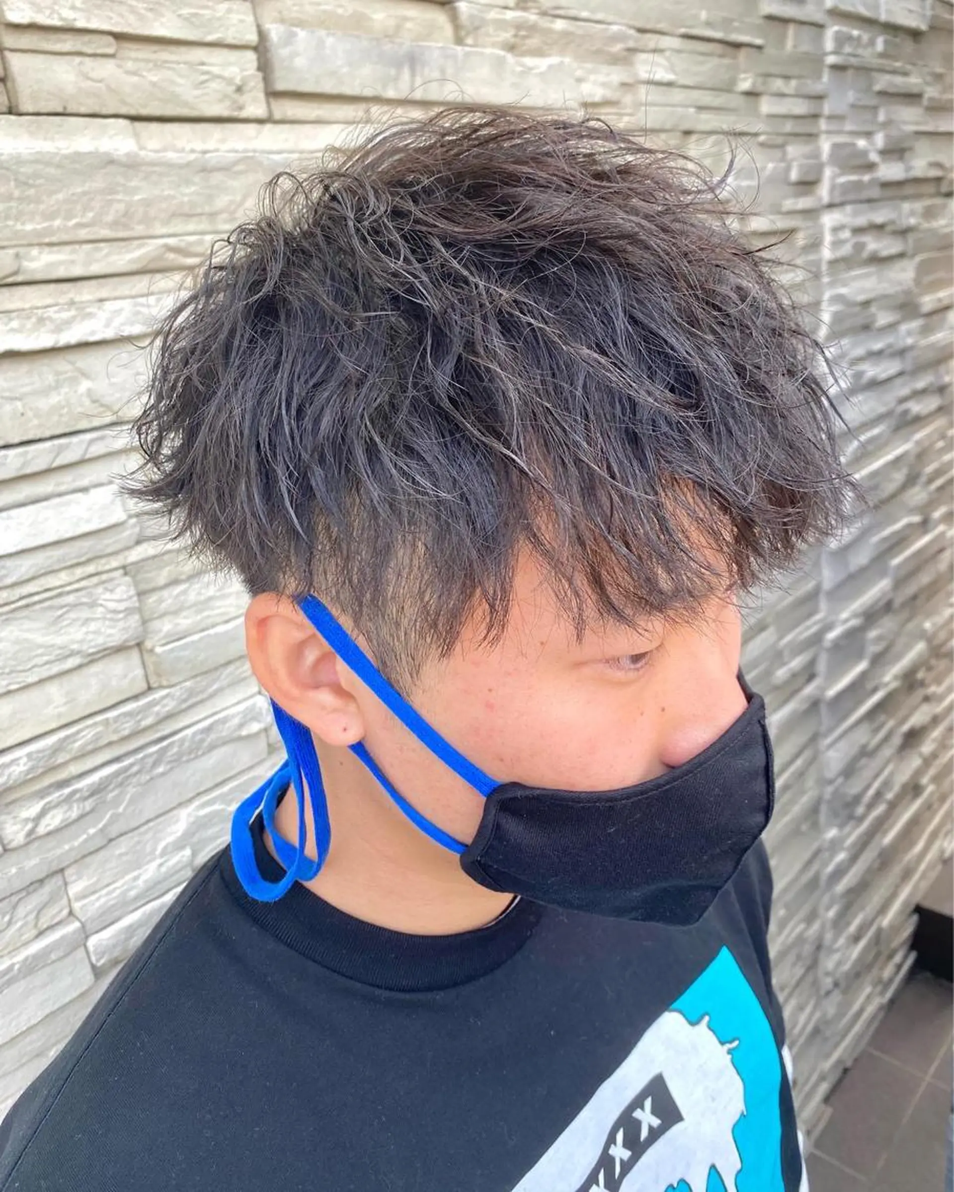 ショート パーマ メンズ メンズパーマ 塩谷黎✨ブリーチ無W カラーメンズパーマ✨のヘアスタイル