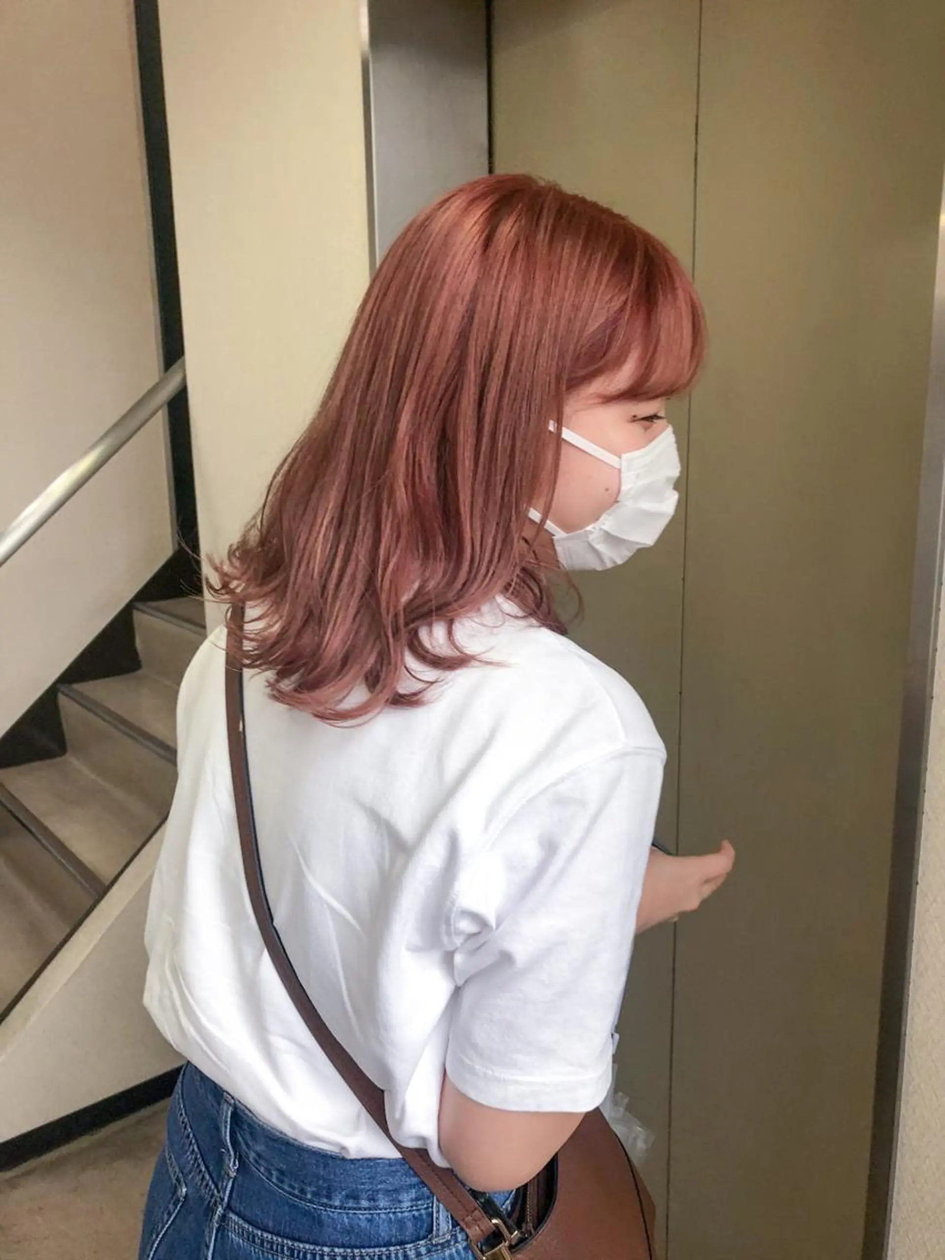 ミディアム カラー ピンクカラー 水野 雪 /パーマ/暖色カラーのヘアスタイル