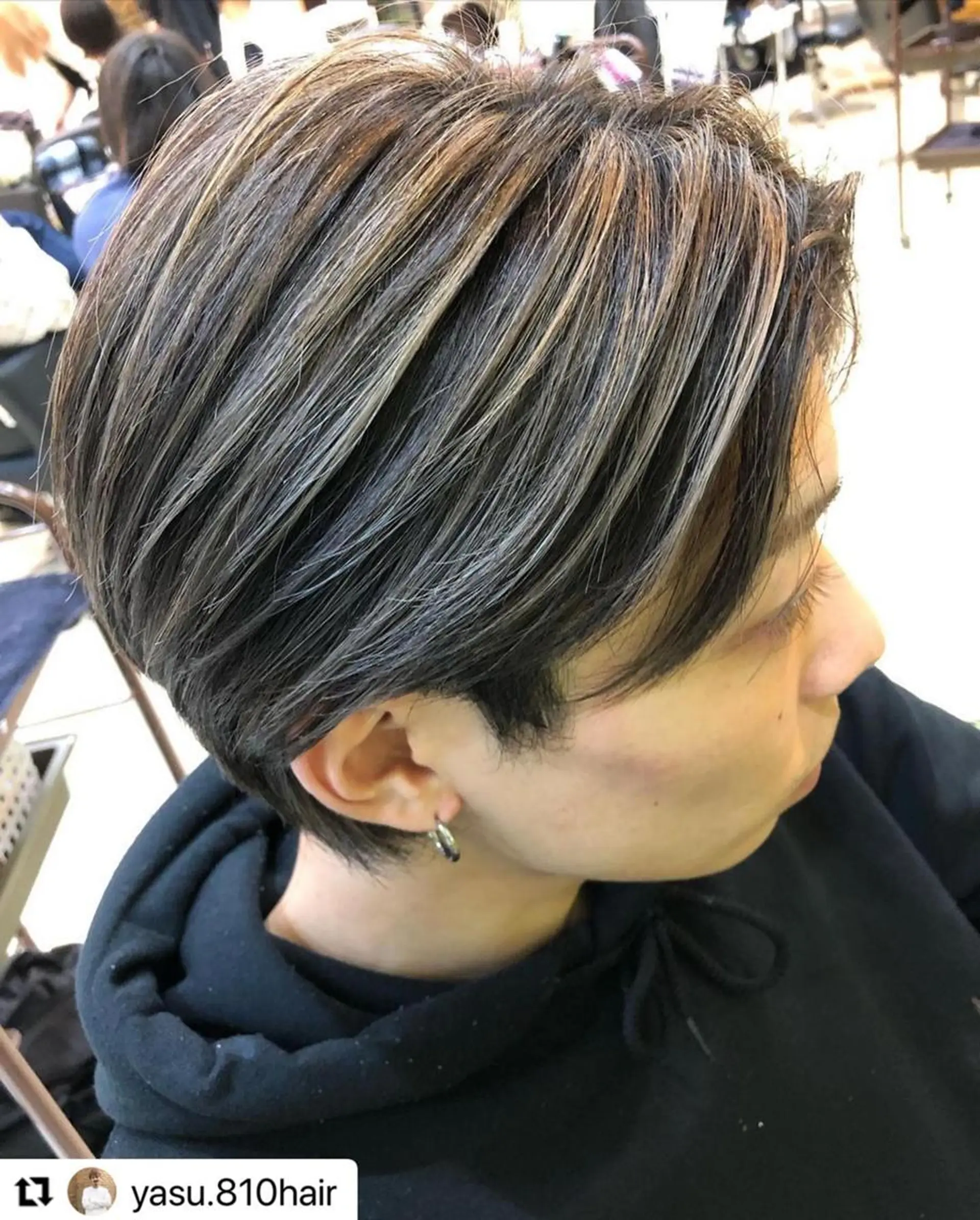 ショート カラー パーマ メンズ メンズバレイヤージュ メンズブリーチ メンズハイライト メンズハイトーン メンズインナーカラー 🩷Eny terrace🩷のヘアスタイル