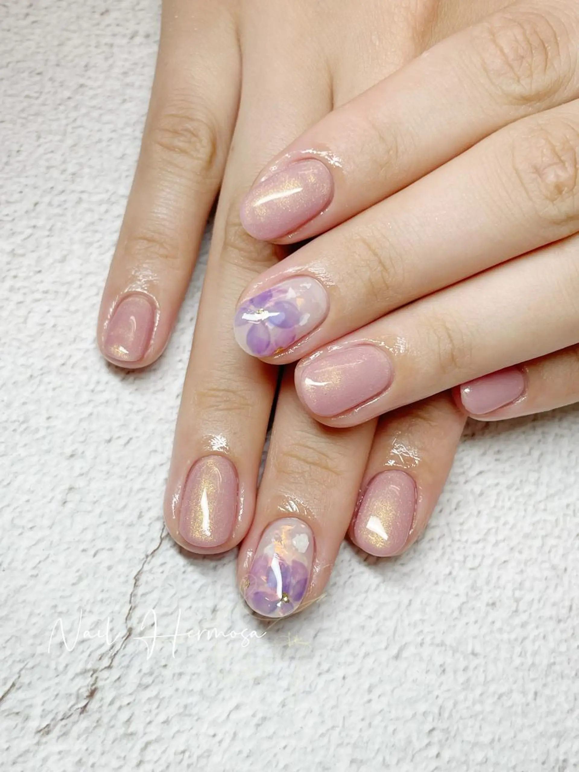 ネイル 桜ネイル 長さ出し フラッシュネイル フラワーネイル フットネイル ネイル エルモサのネイルデザイン