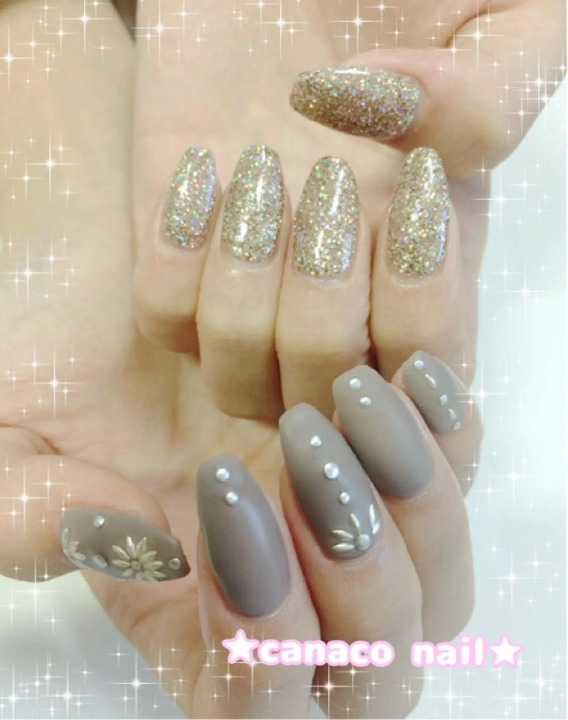 ネイル アートネイル ジェルネイル パラジェル ストーンネイル ハンドネイル ハンドケア Felice所属・ベテランネイル cnc  nailのネイルデザイン