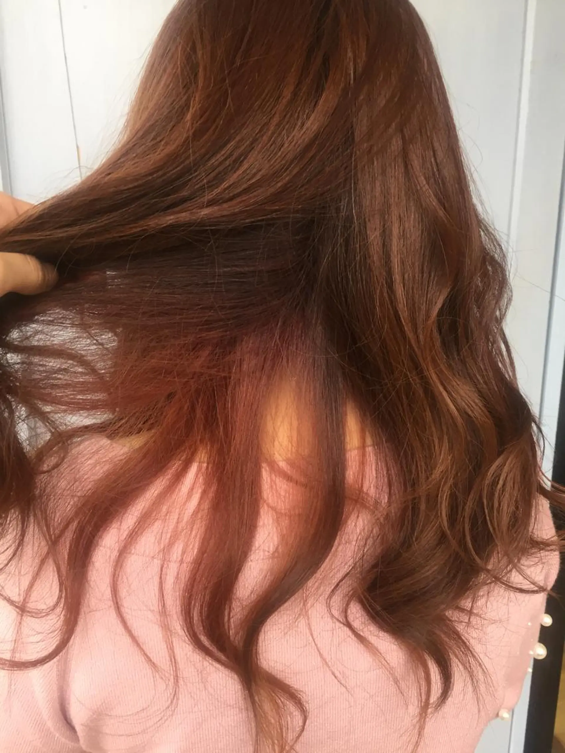 ロング カラー ピンクカラー ヘアカラー トリートメント ツキダテ ユイのヘアスタイル