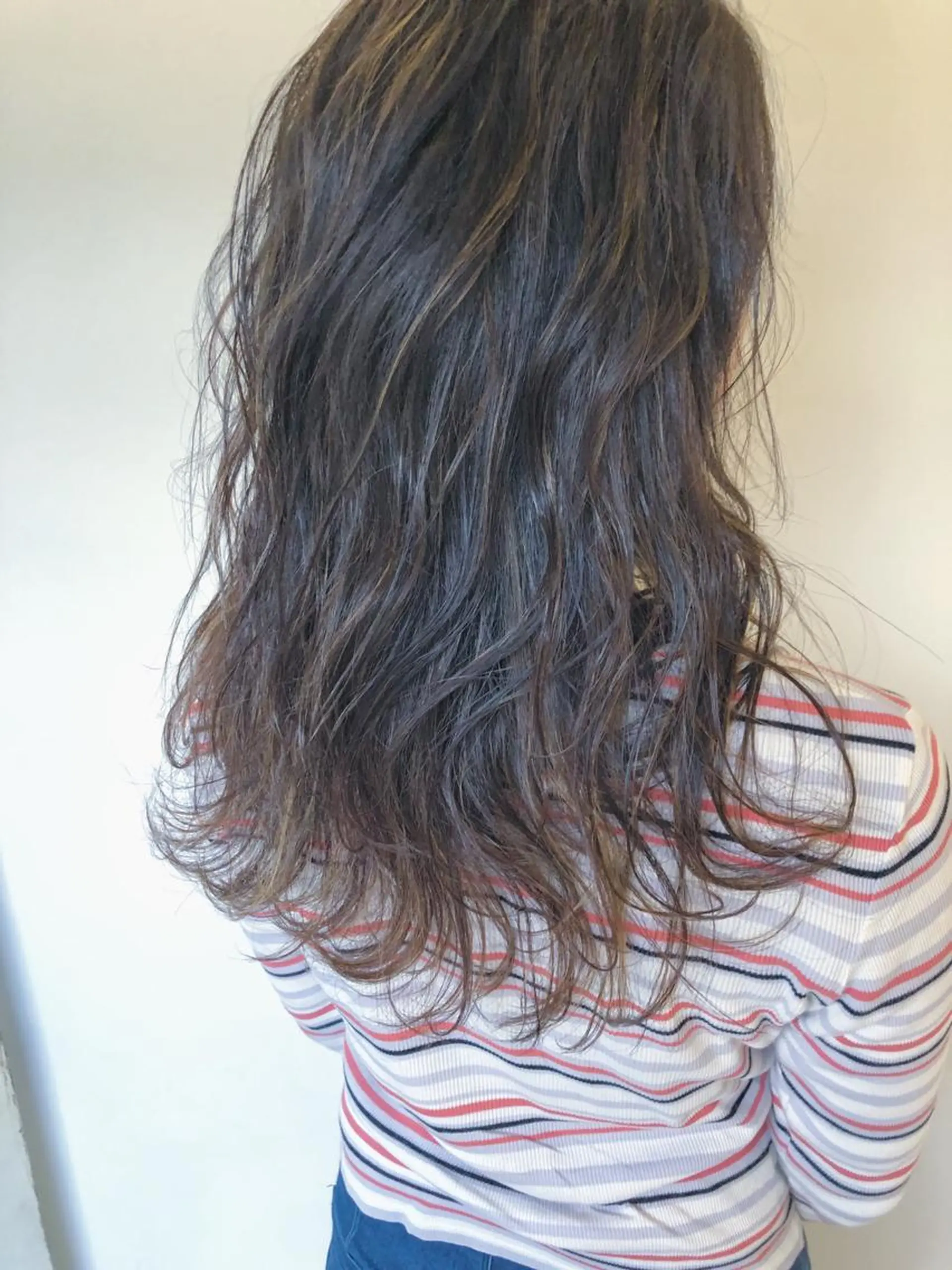 ロング カラー アッシュ ハイライトカラー ハイライト 似合わせ専門美容師 なかじまのヘアスタイル