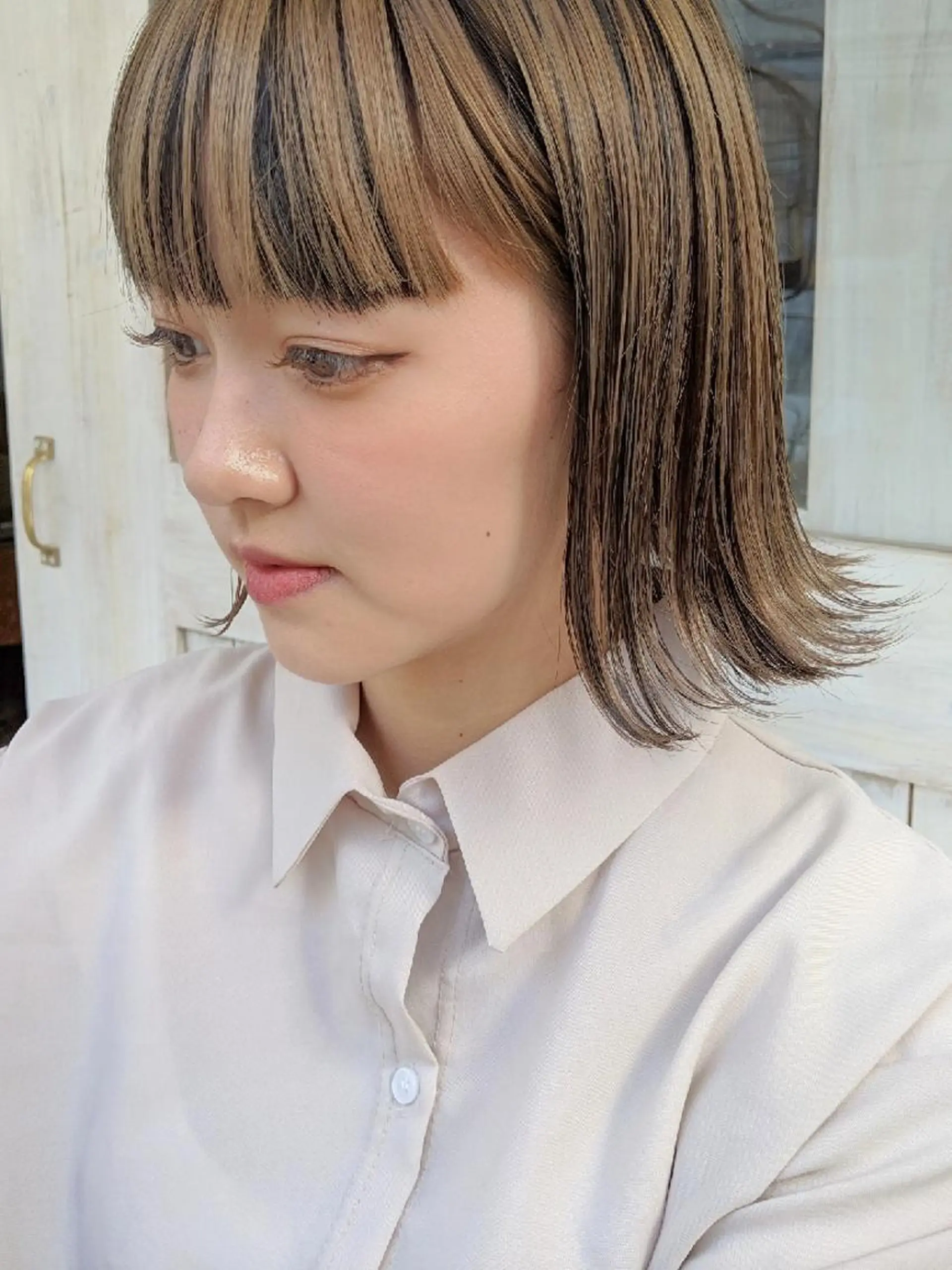 ミディアム カラー ヘアアレンジ カット ヘアカラー トリートメント 南堀江 möwen ( メーヴェ )所属・mowen RUIのヘアスタイル