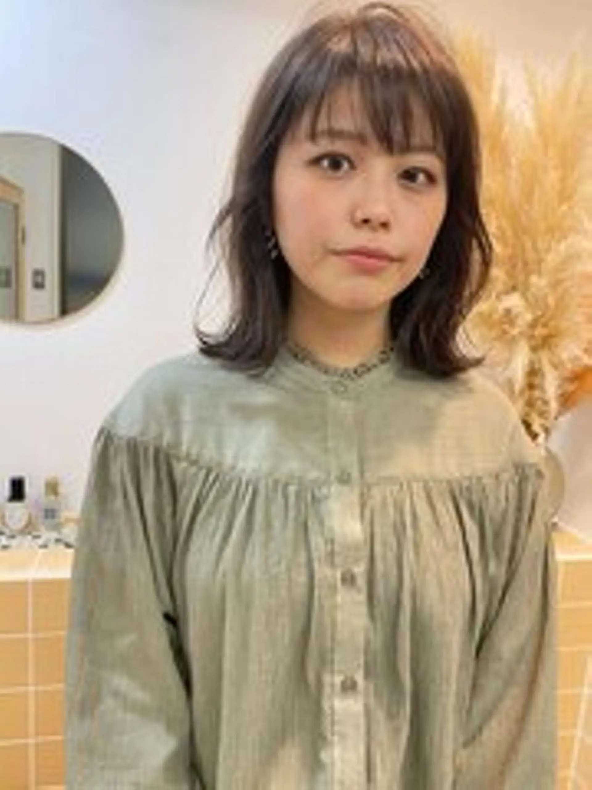 ミディアム カット ヘアカラー トリートメント nelke/レイヤー 立川/ブリーチのヘアスタイル