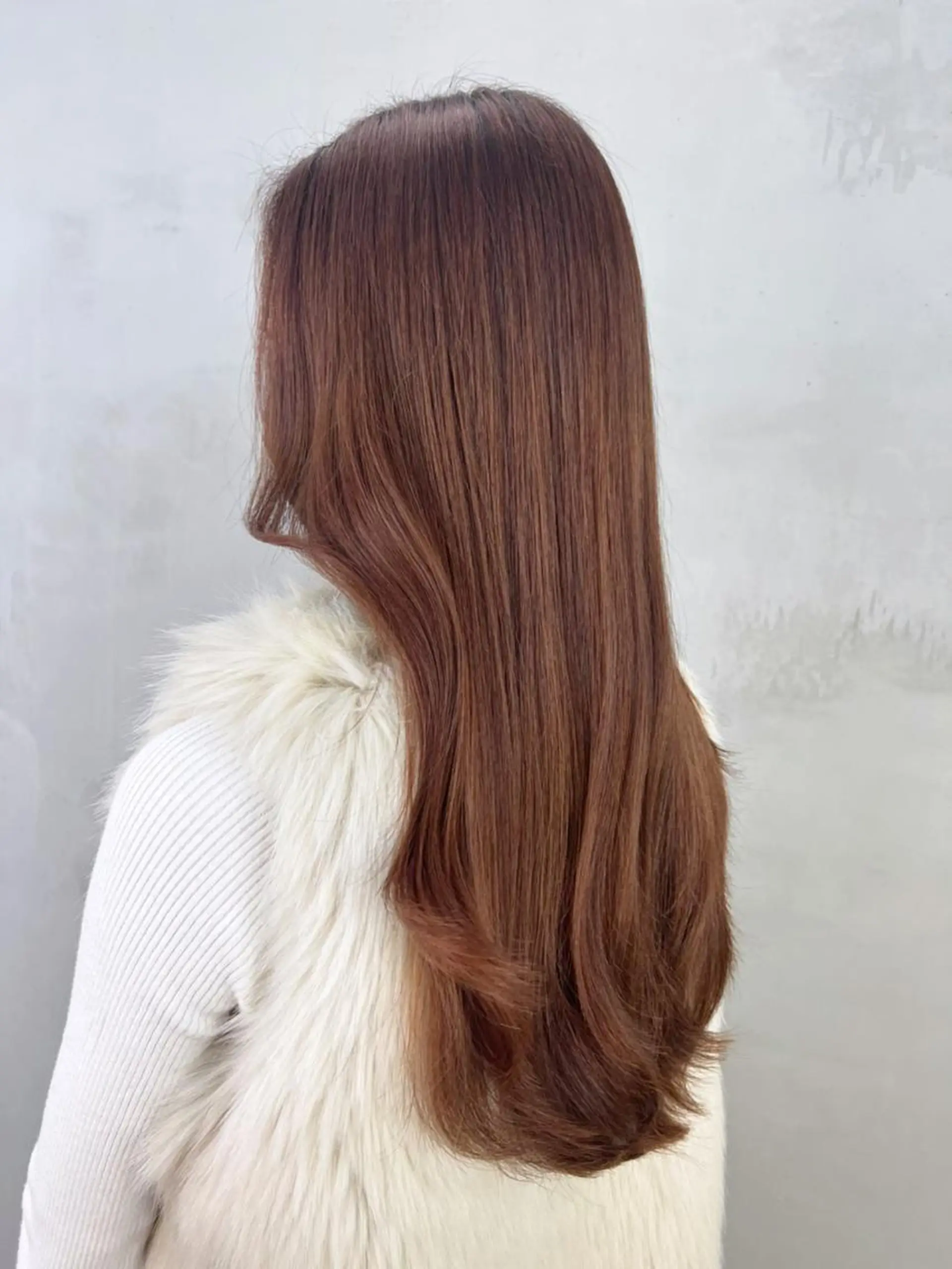 セミロング カラー パーマ ヘアアレンジ ベージュカラー オレンジ オレンジベージュ カット ITbyALBUM 松戸のヘアスタイル