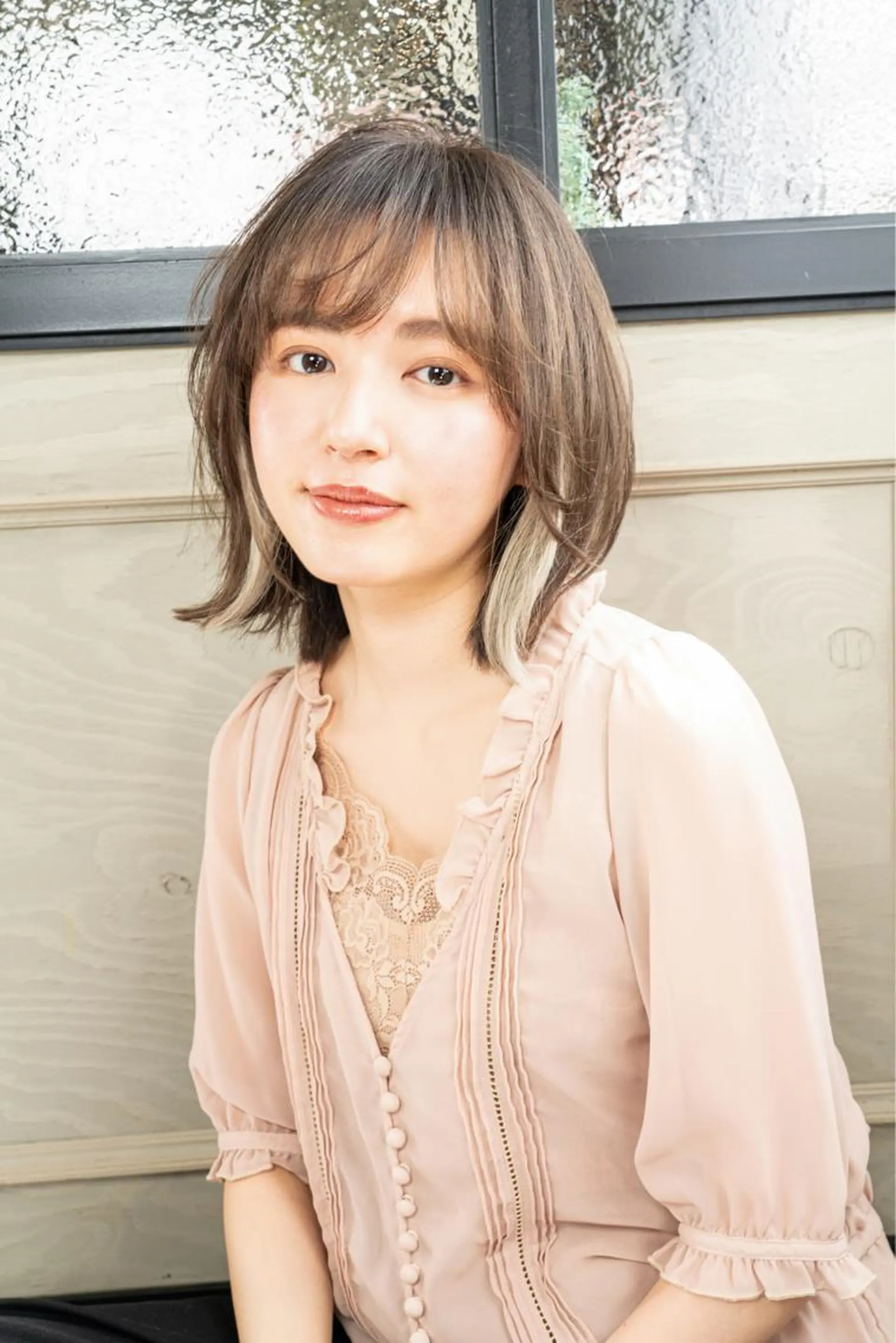 ミディアム カラー 新宿/韓国風レイヤー 髪質改善/渋谷直樹のヘアスタイル