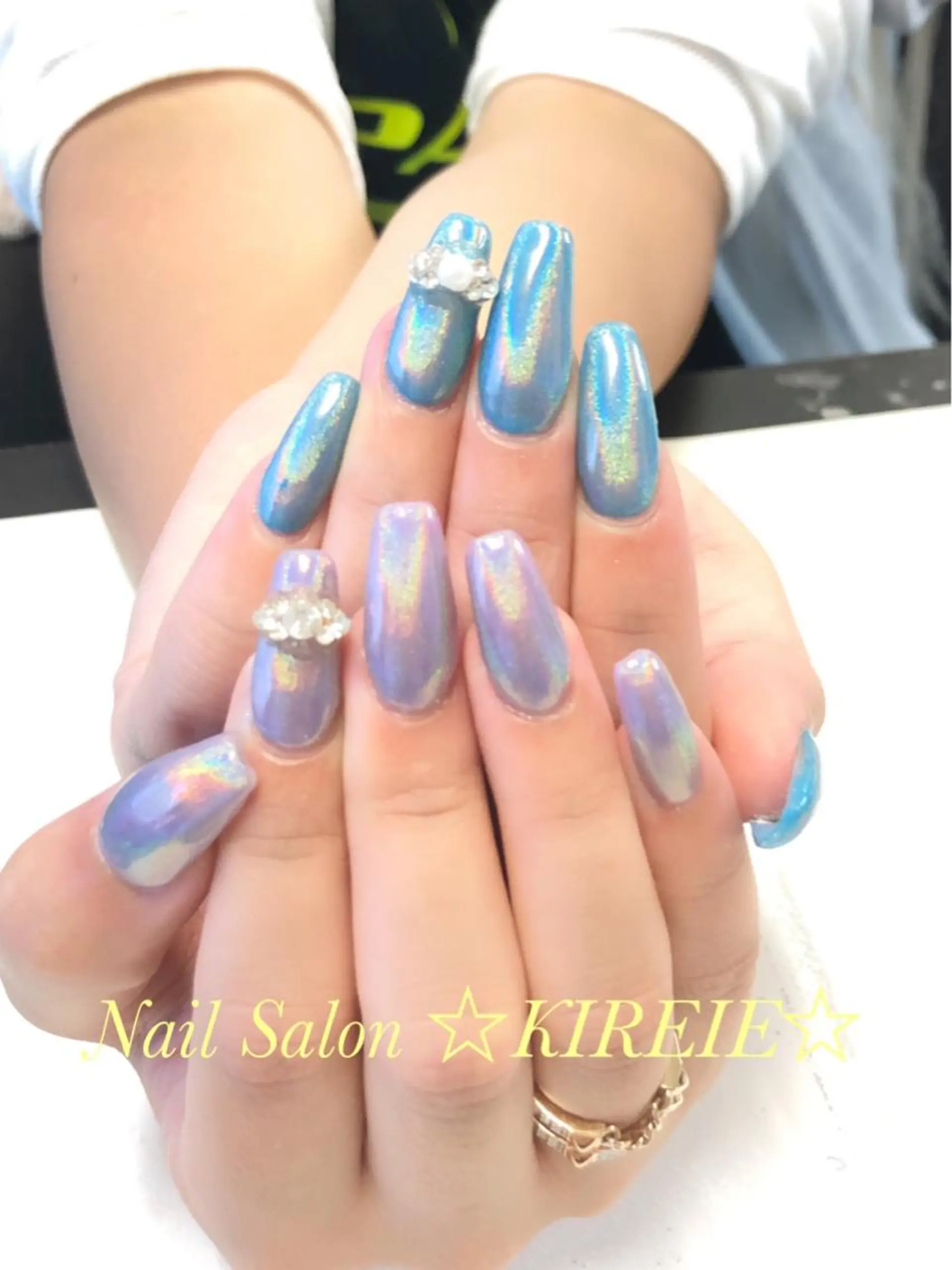 カラー ネイル ユニコーンカラー スカルプネイル KIREIE NAILSのネイルデザイン