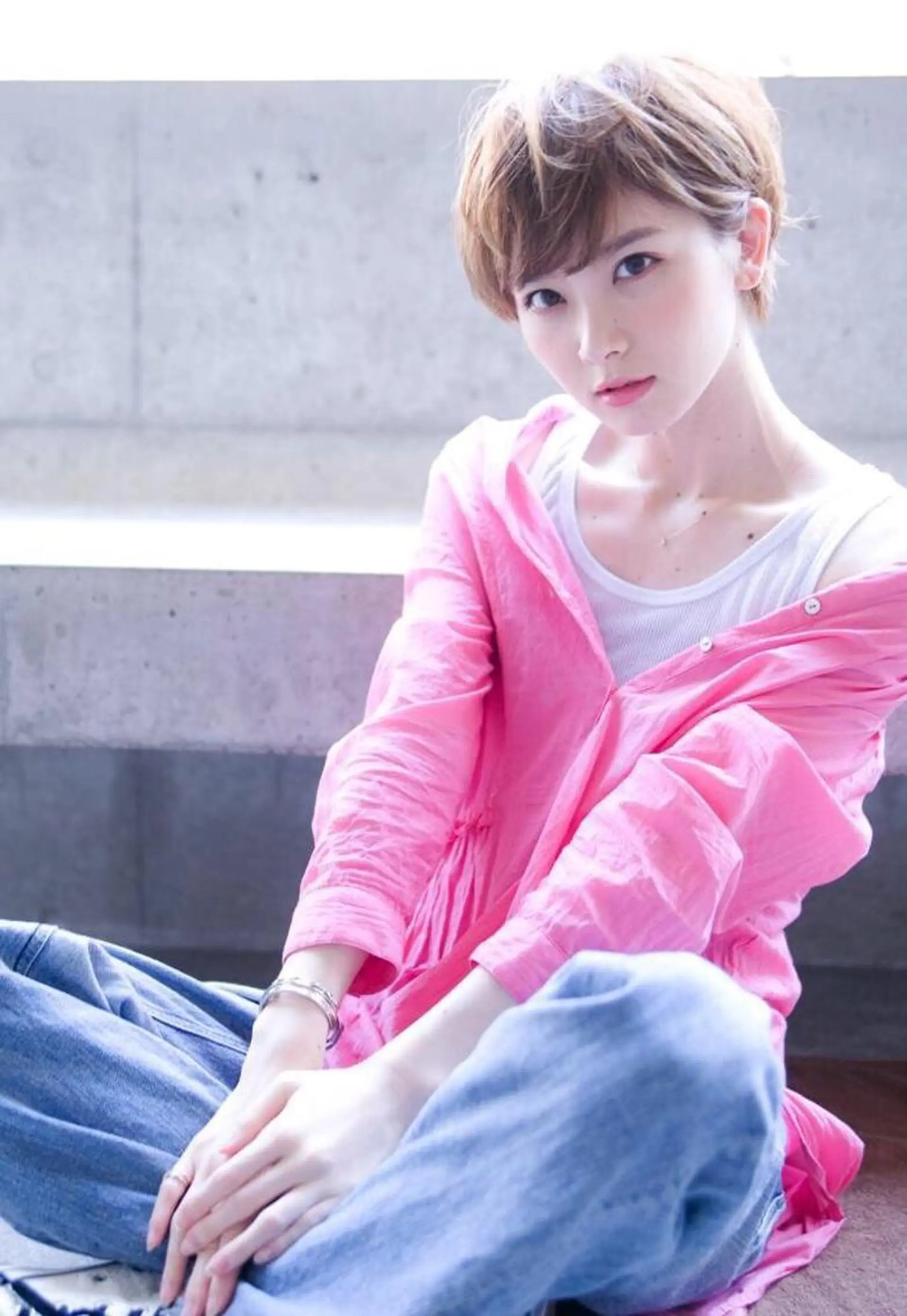 ショート カラー サイエンスアクア/艶 髪/レイヤー/清水のヘアスタイル