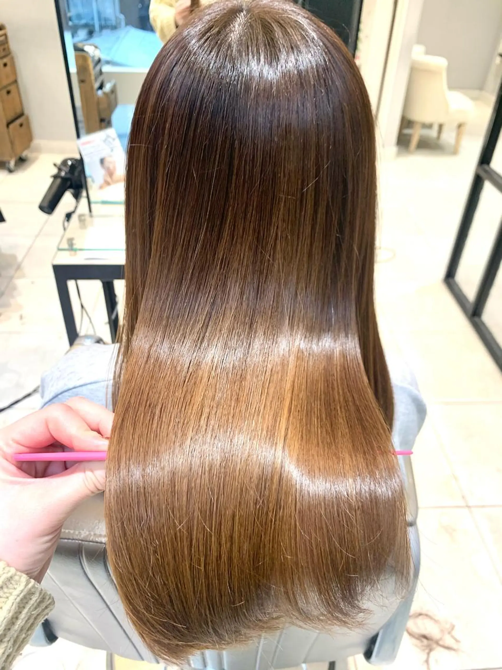 ミディアム カラー パーマ メンズ キッズ くせ毛 髪質改善 縮毛矯正 トリートメント 酸熱トリートメント カット トリートメント 酸熱トリートメント/ 髪質改善🌟玉井香奈のヘアスタイル