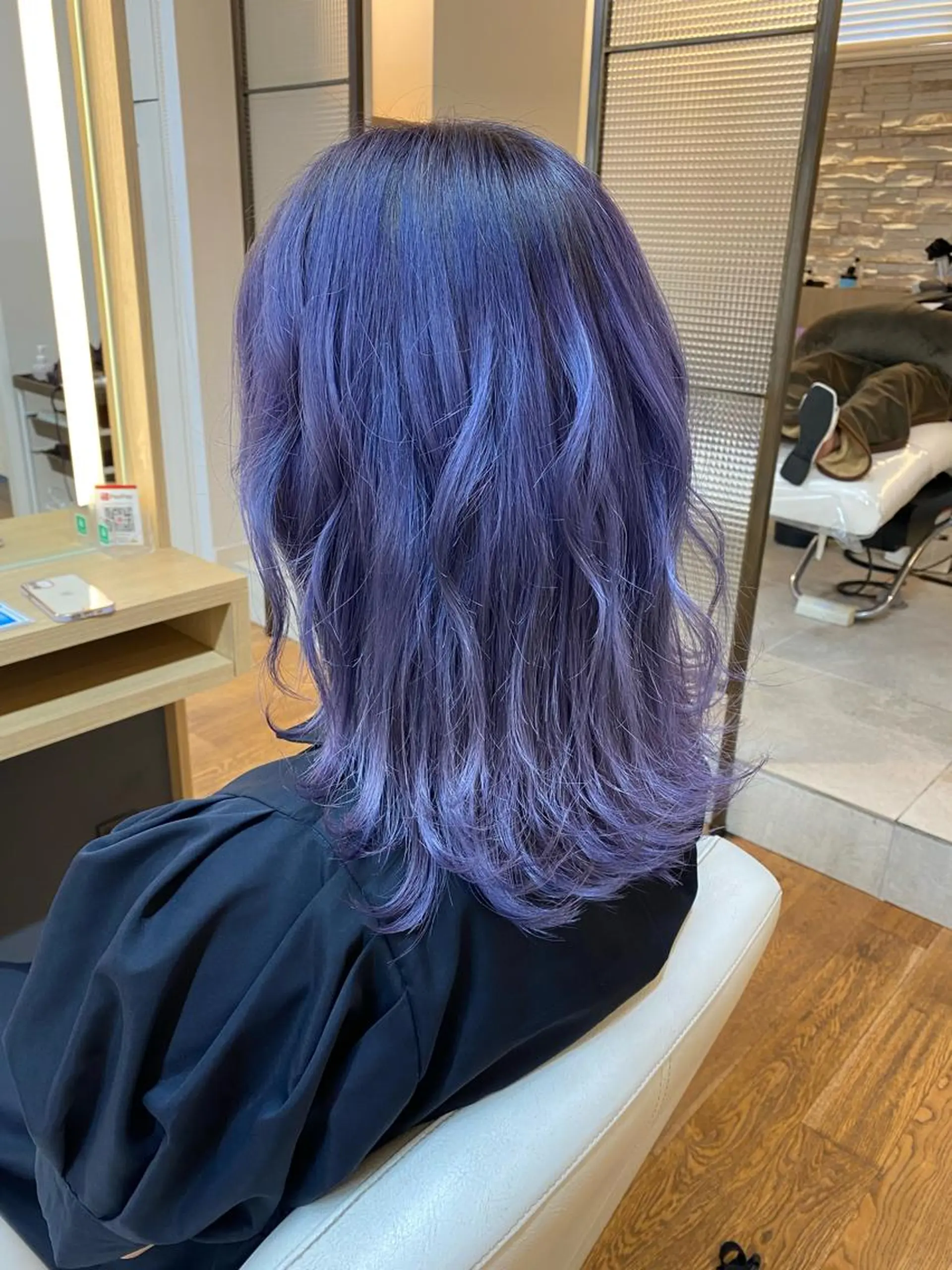 ミディアム カラー ブリーチ バイオレットカラー 韓国ヘア sasugaのヘアスタイル