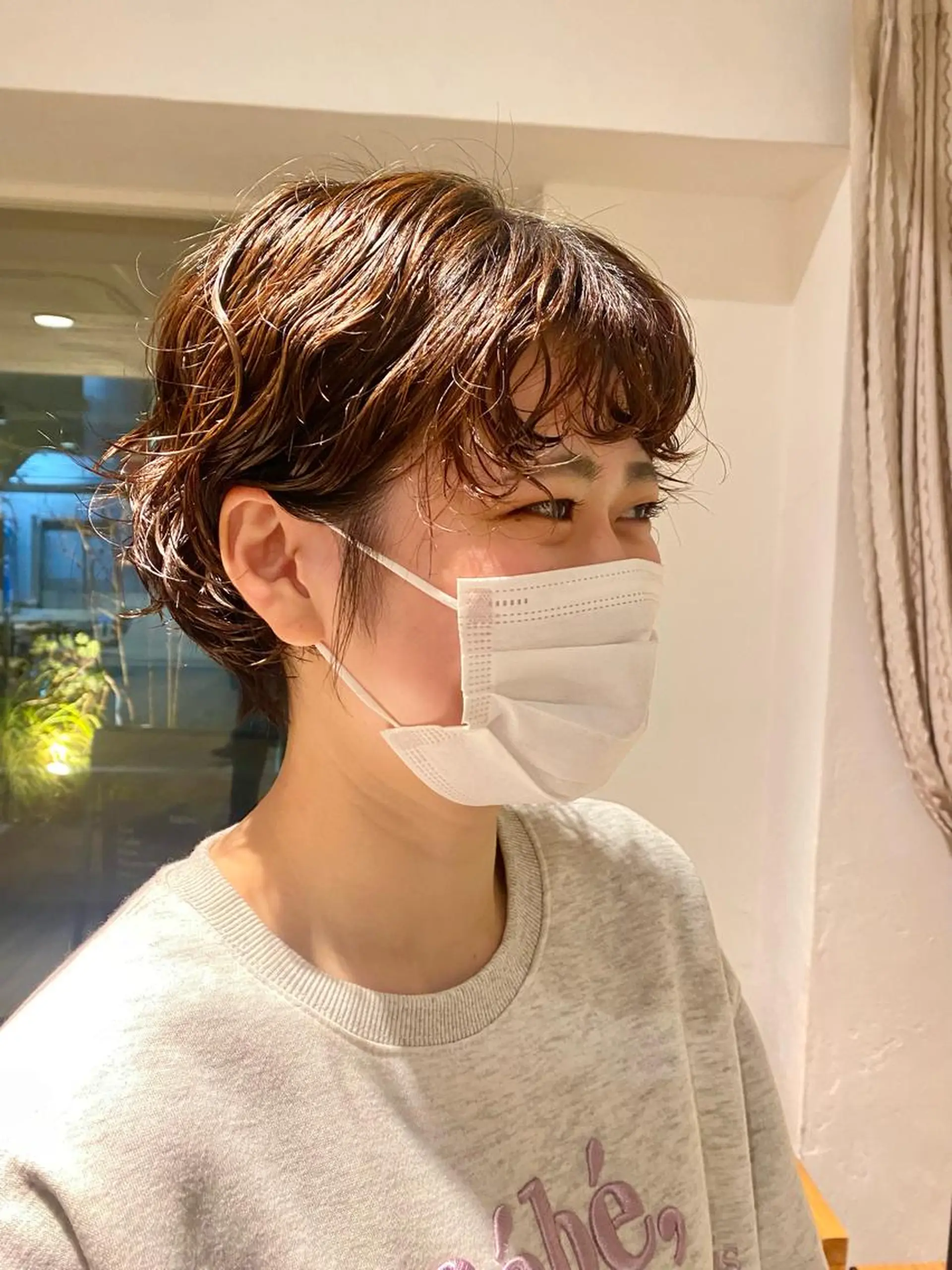 ショート パーマ ヘアアレンジ BELLA阿部野 TOMOMIのヘアスタイル