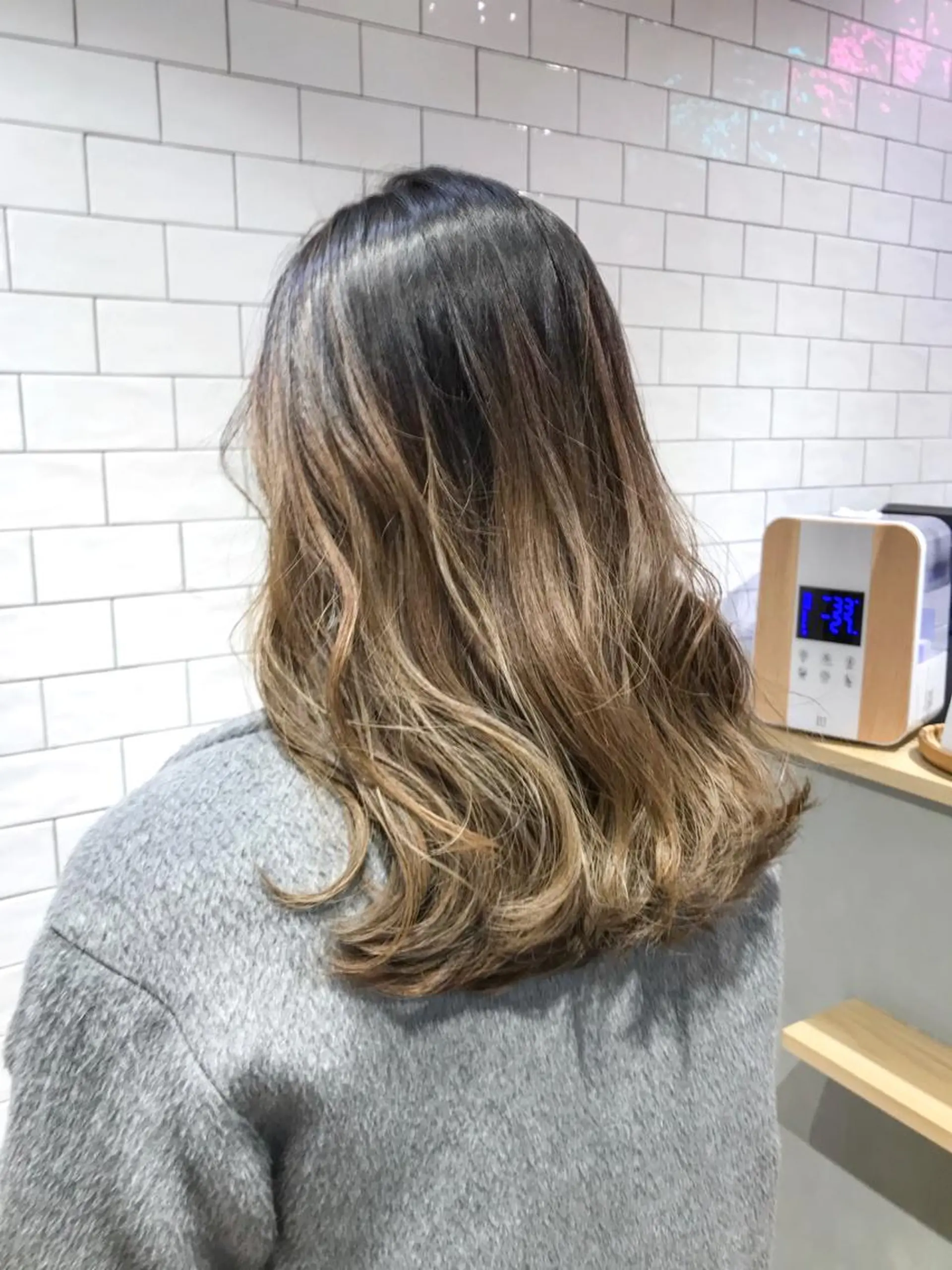 セミロング カラー 原山 直人のヘアスタイル