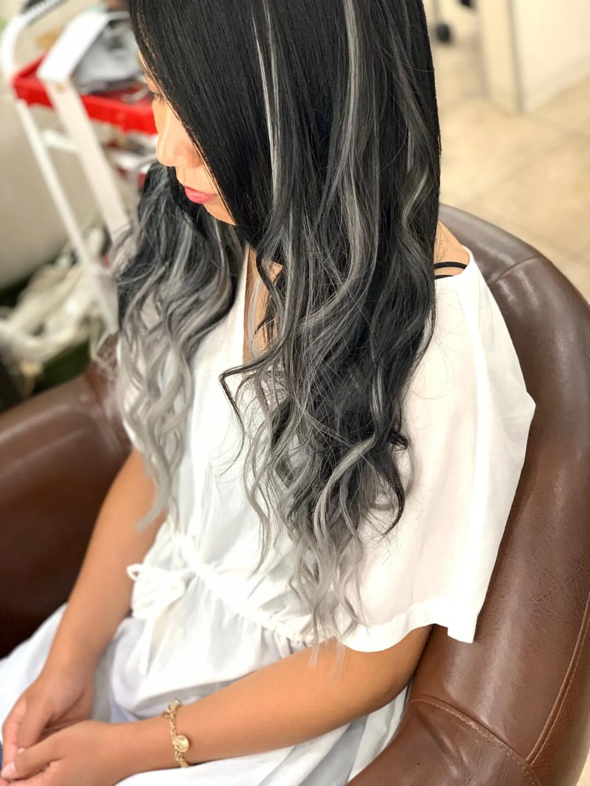 ロング れん/ハイトーン /エクステ/韓国風のヘアスタイル