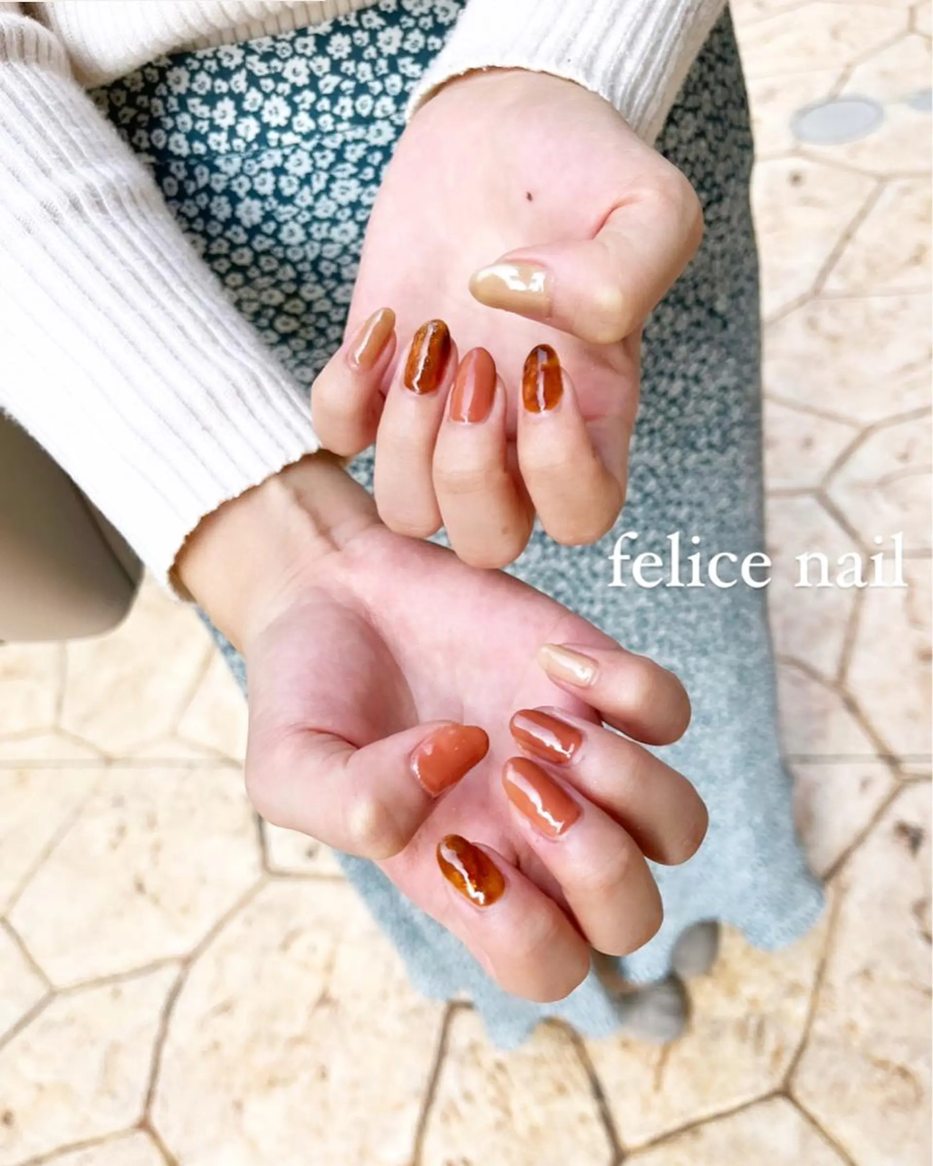 ネイル べっ甲ネイル felice nailのネイルデザイン