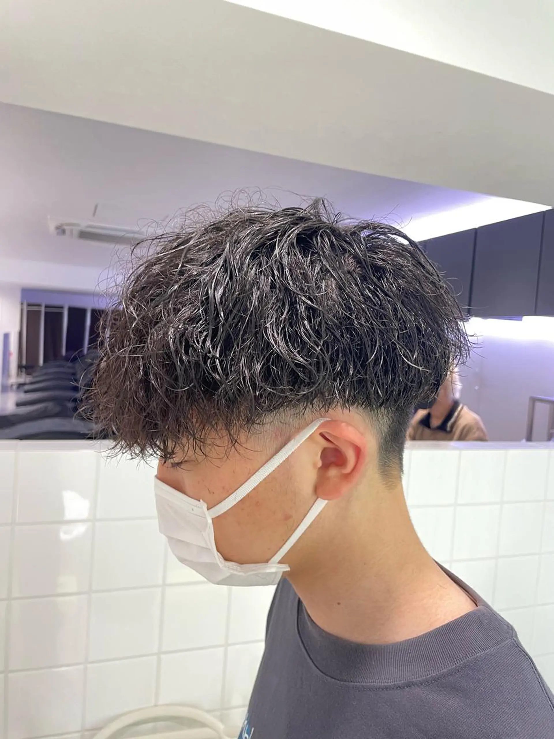 セミロング セミロングパーマ 顔まわりカット の達人のヘアスタイル