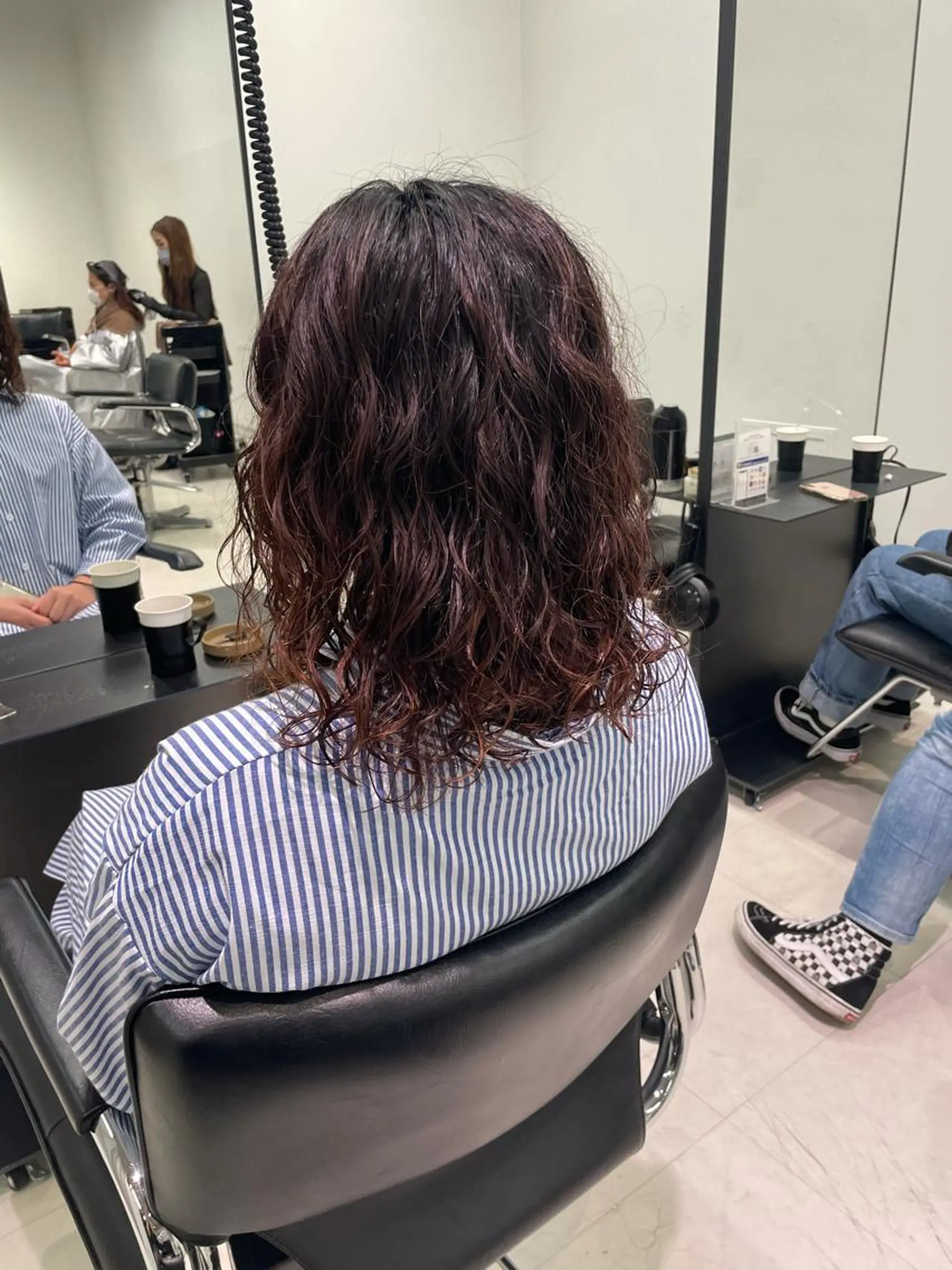 ミディアム カラー パーマ キッズ カット パーマ トリートメント オトナヘア🌸 harukaのヘアスタイル