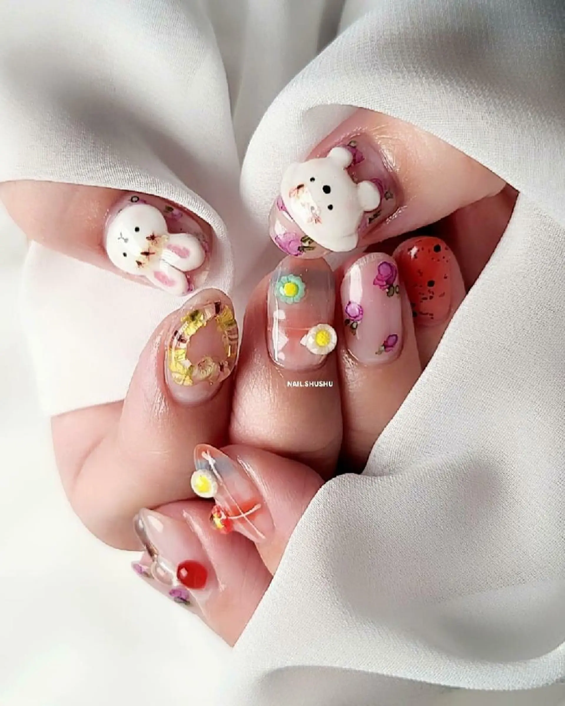 ネイル 持ち込み ニュアンスネイル ワンカラーネイル シンプルネイル 夏ネイル 3dパーツ/流行り 👧shushu❤️のネイルデザイン