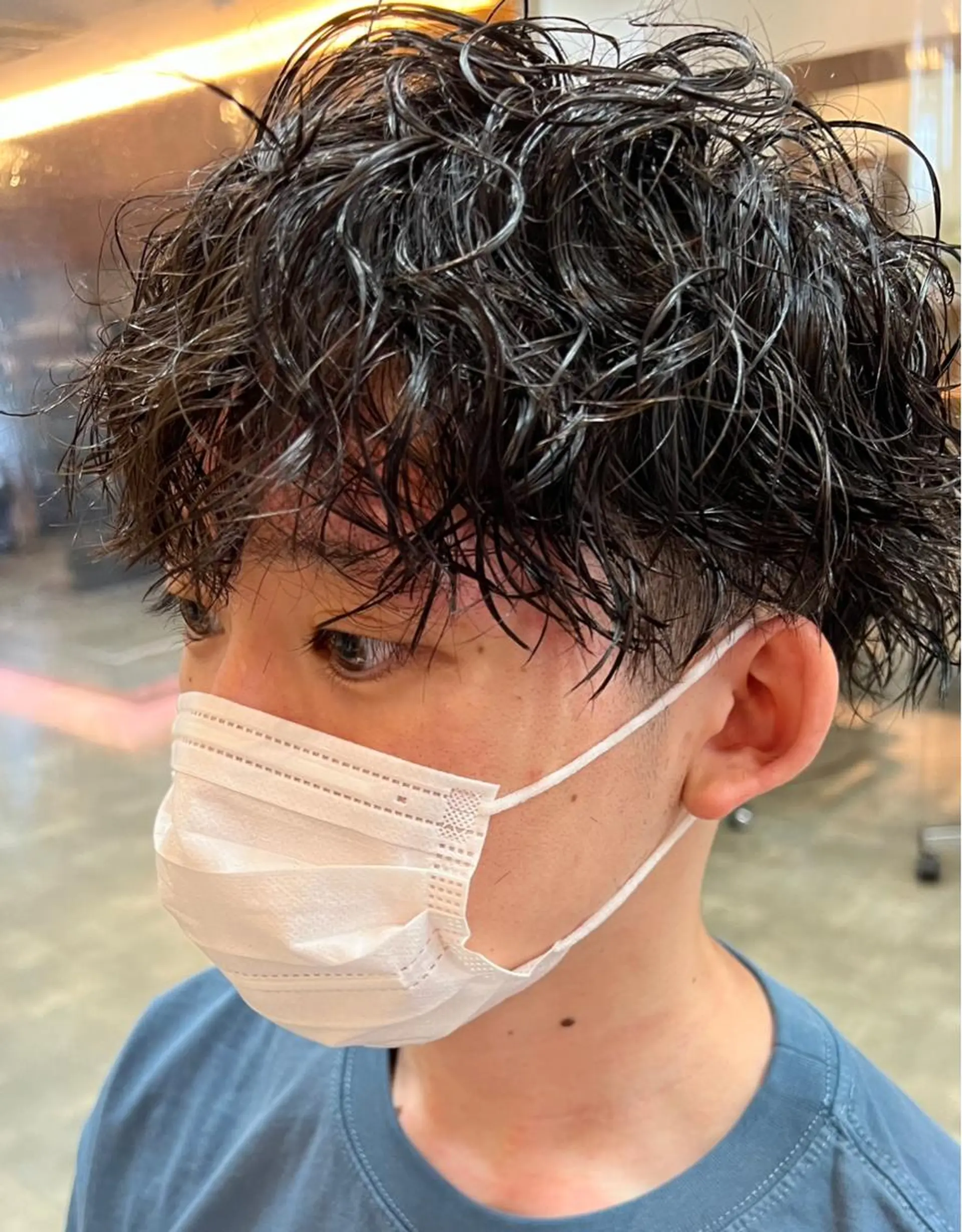 パーマ メンズ メンズブリーチ カット パーマ little  porto所属・透明感・艶感 小坂隼斗のヘアスタイル