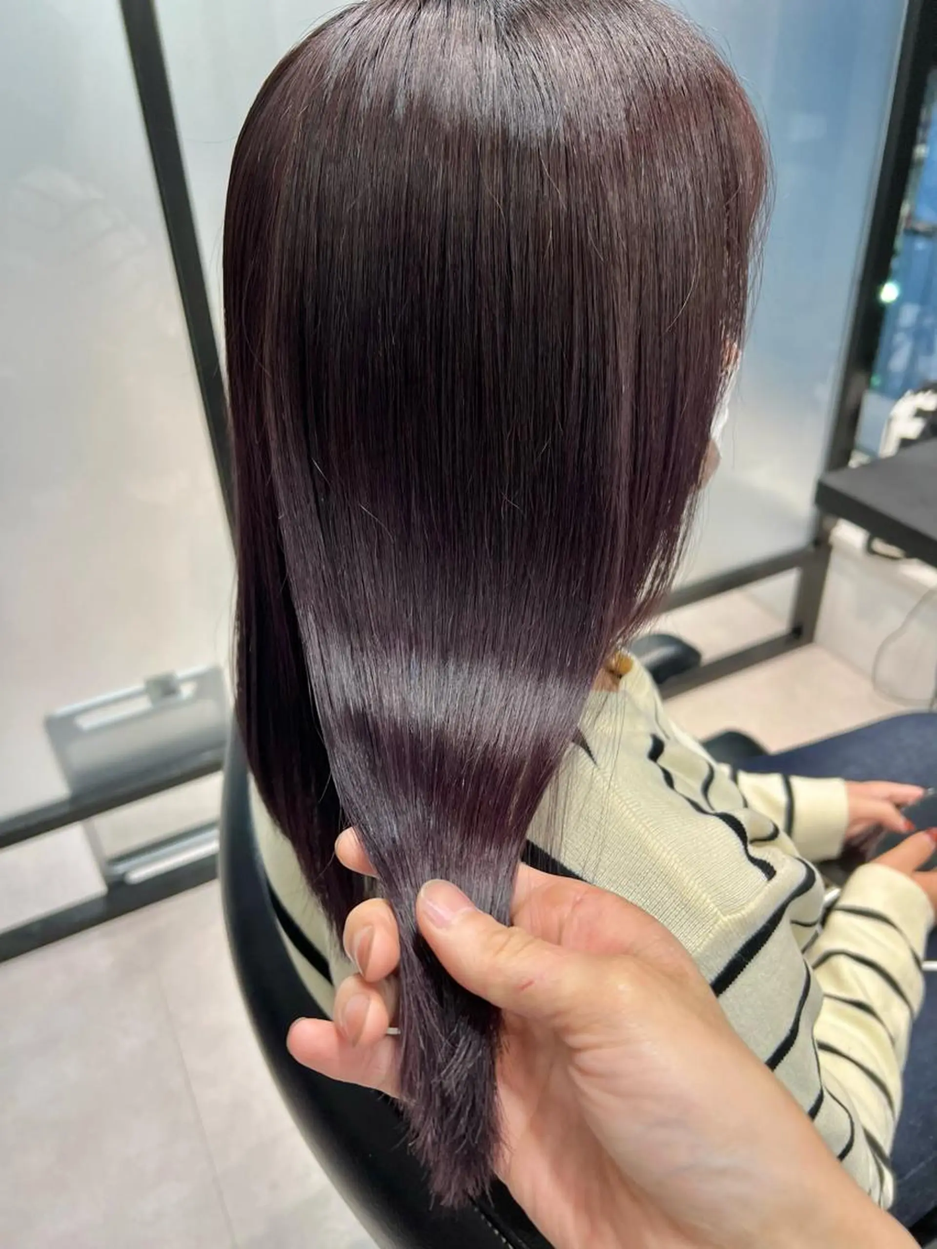 セミロング カラー ラベンダーカラー ピンクカラー ピンクラベンダー 縮毛矯正 縮毛矯正　野口 恵のヘアスタイル