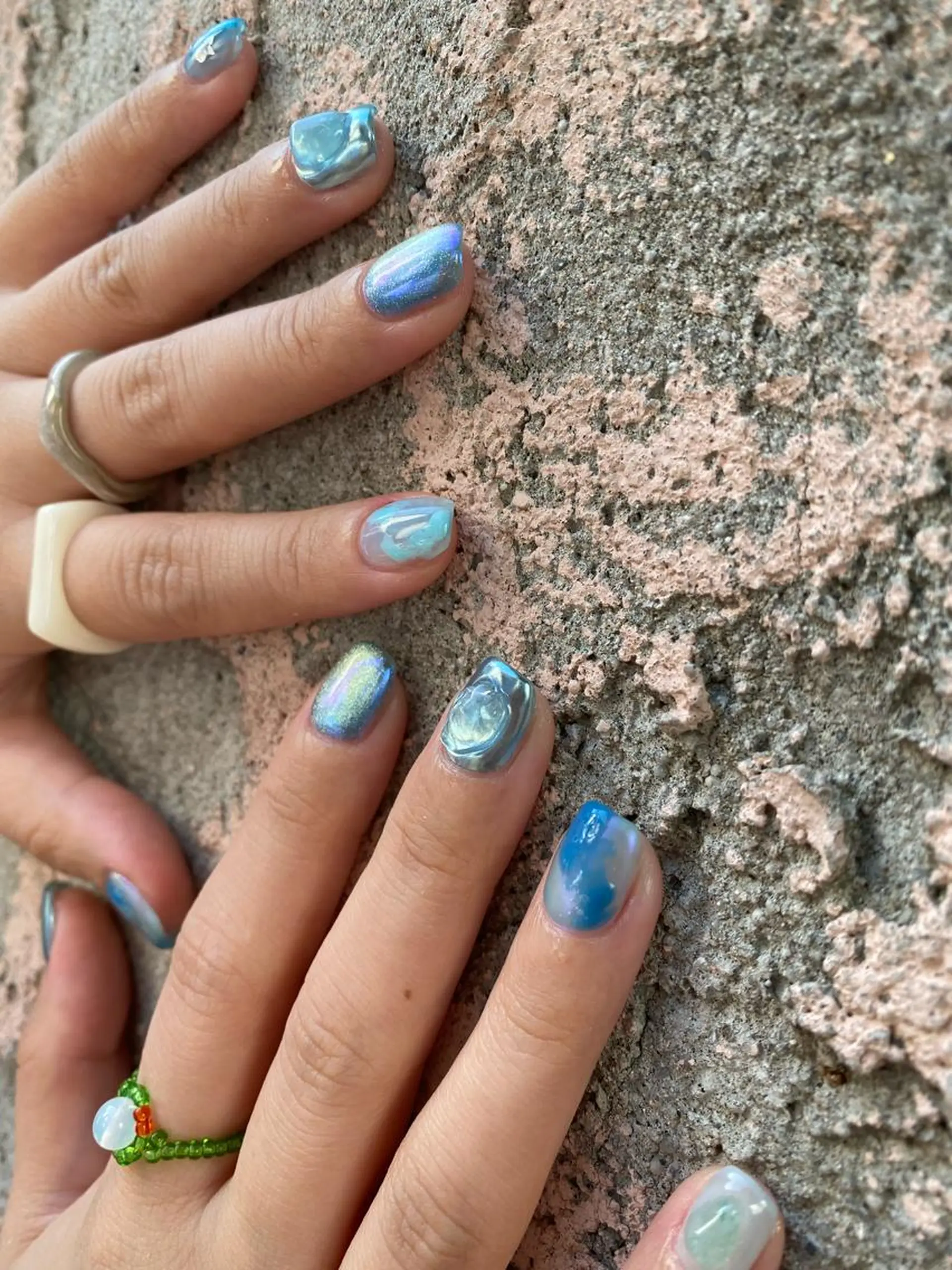 ネイル ブルー 🌼大西洋子 laughl🌼のネイルデザイン