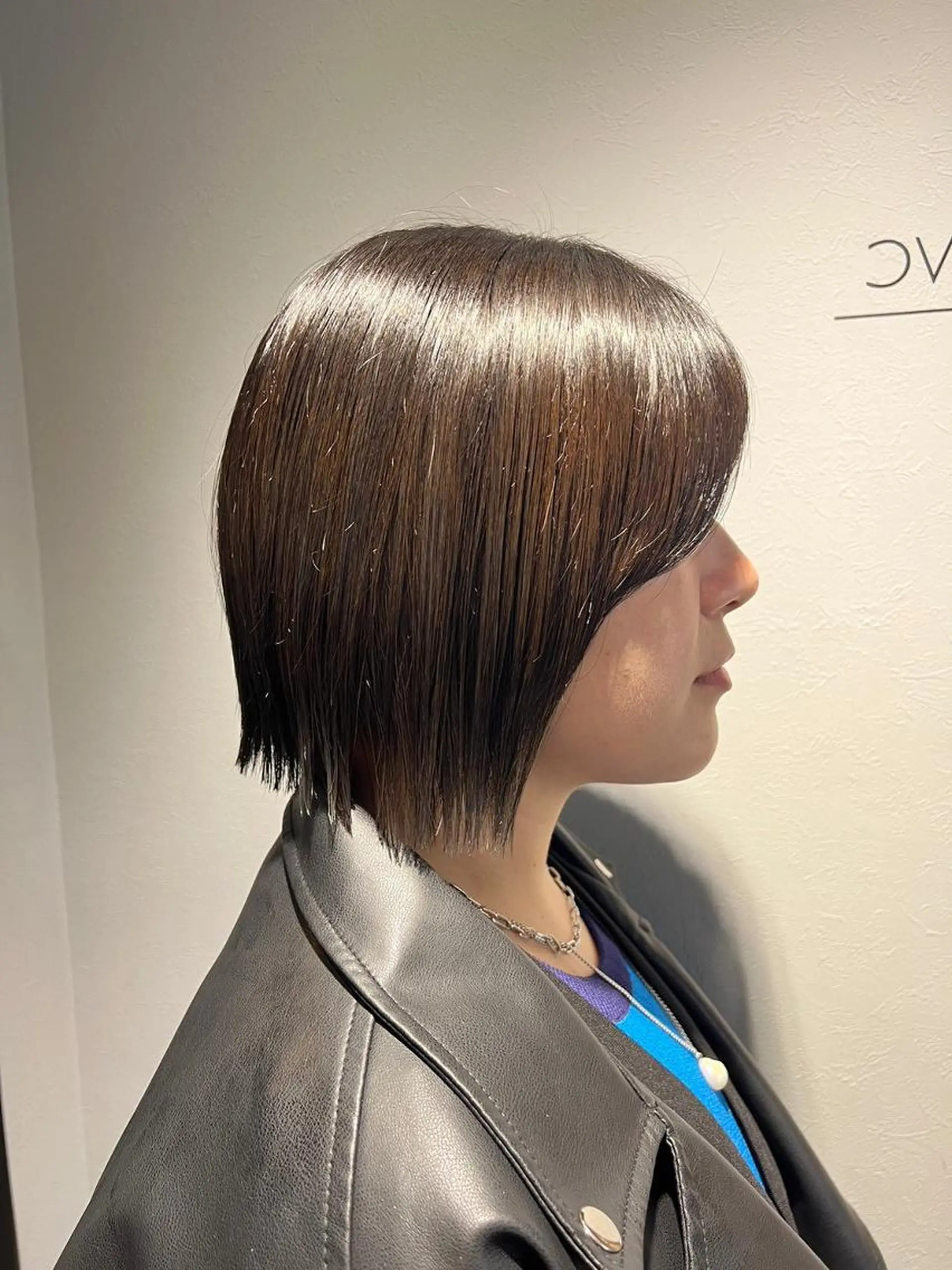 ショート カラー ショートボブ バレイヤージュ ブリーチ ブラウンカラー ケアブリーチ カット ヘアカラー トリートメント N° aria 三軒茶屋のヘアスタイル