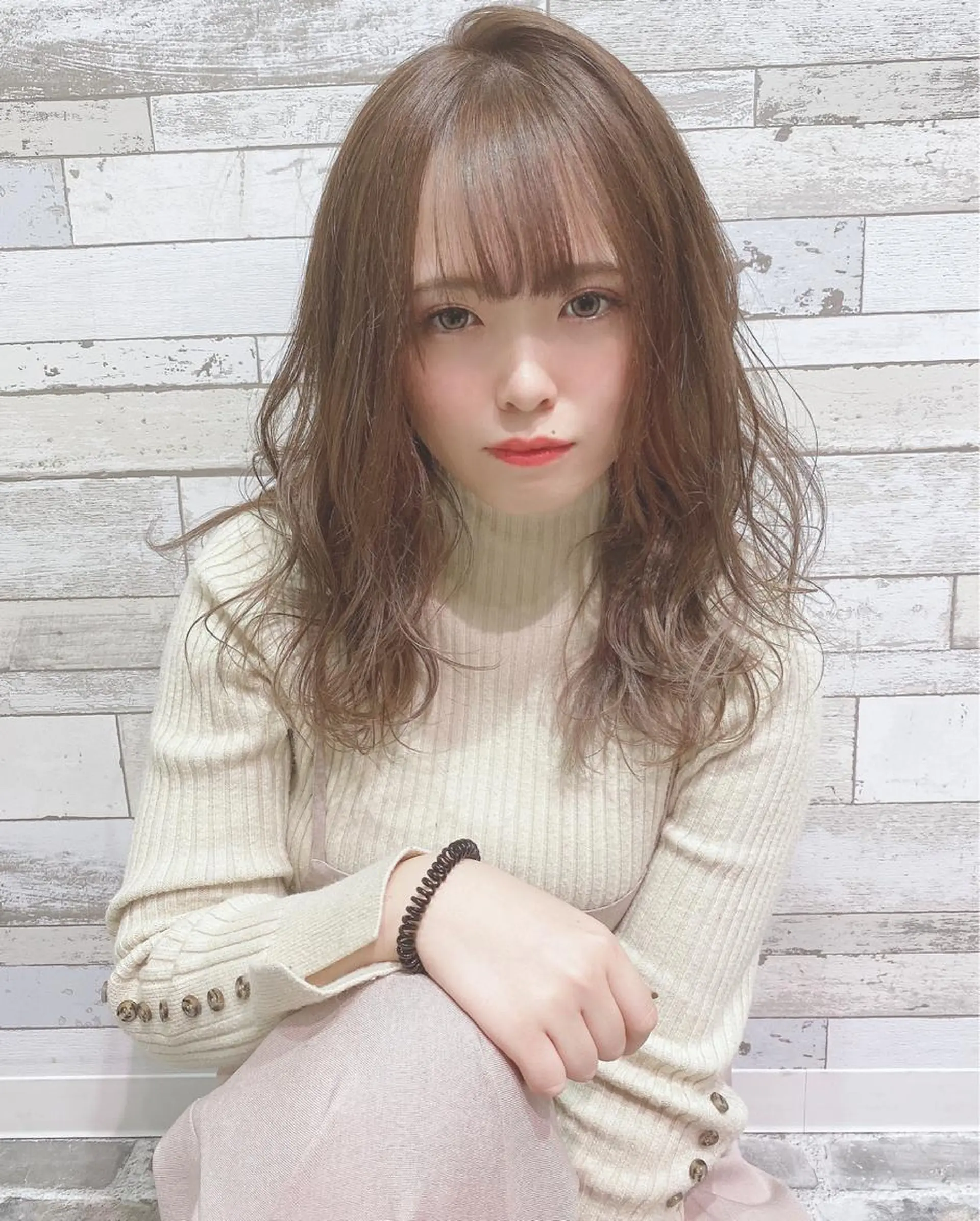 セミロング カラー ベージュカラー 小森 拓哉のヘアスタイル