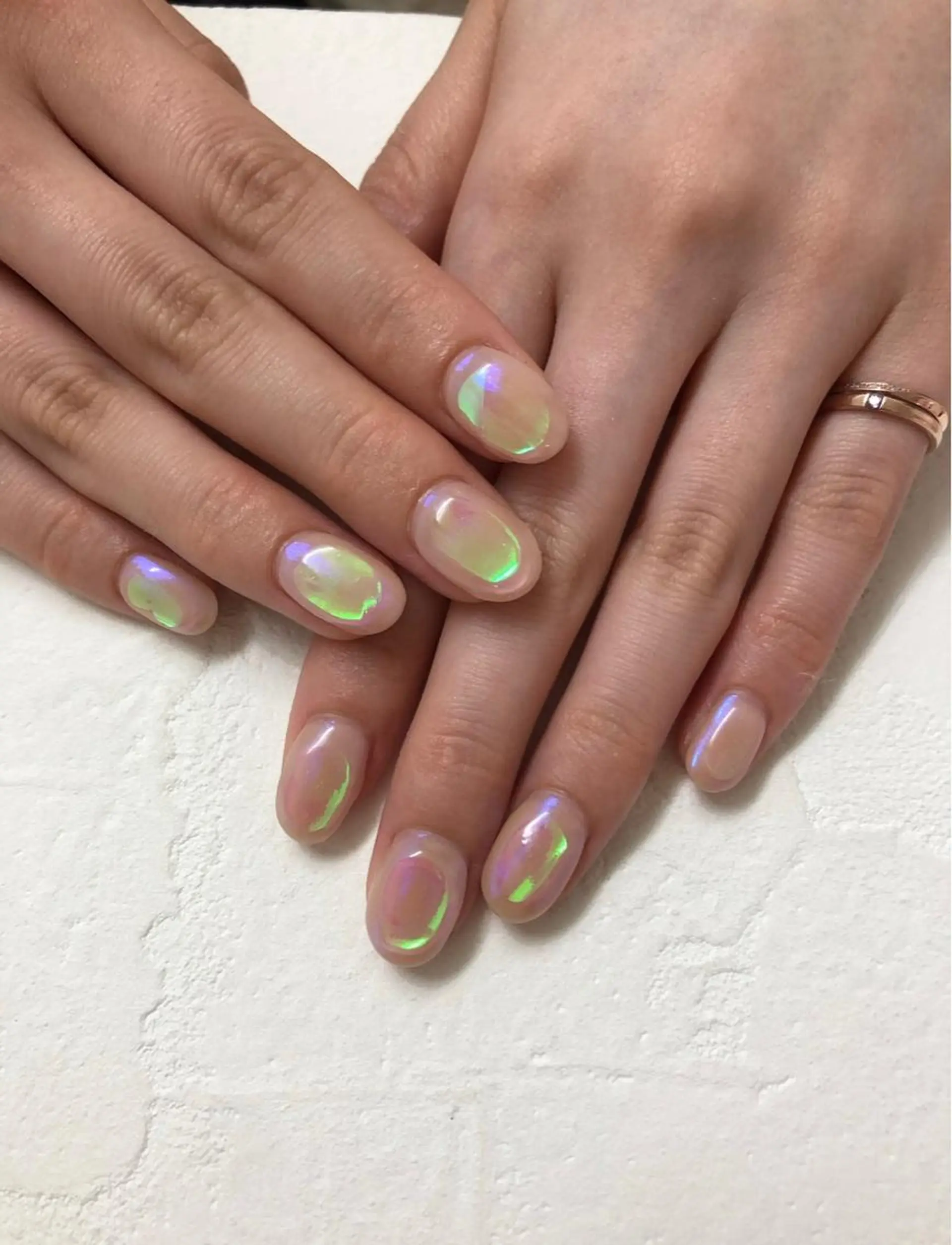 ネイル オーロラネイル 氷ネイル・うるうるネイル nail salon CIELのネイルデザイン