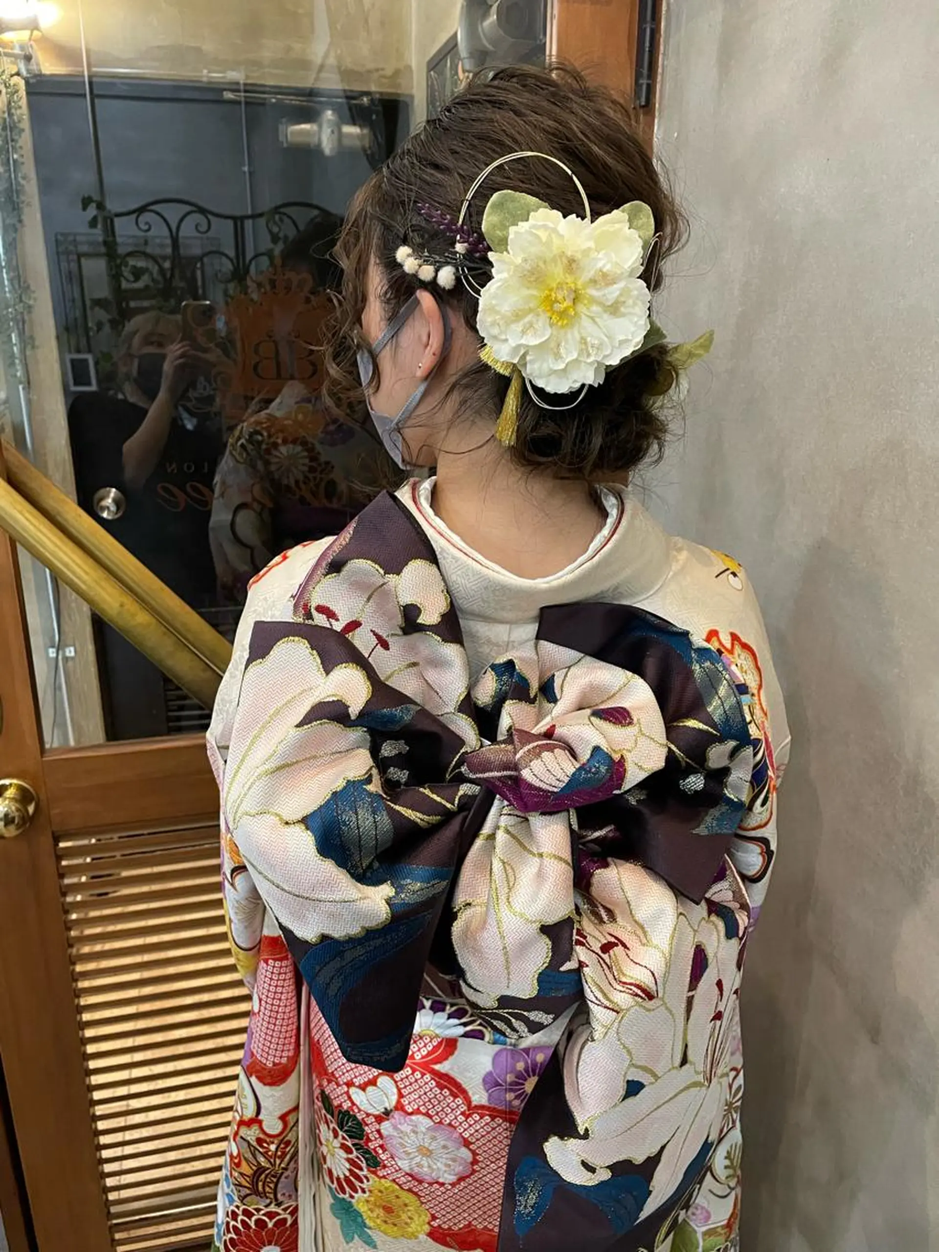 セミロング ヘアアレンジ 着付け 【ピンク/韓国ヘア/ ヘアセット】亜海のヘアスタイル