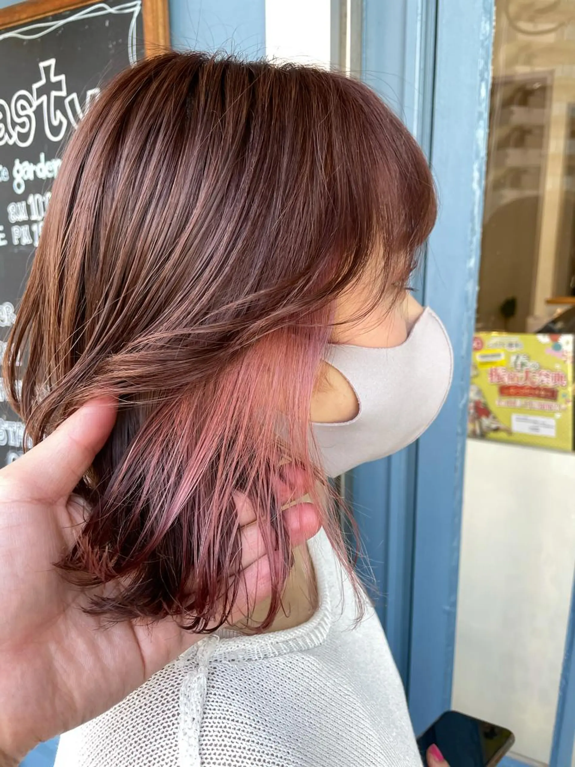 ショート ブリーチ毛矯正.髪質 改善.髪にドラマをのヘアスタイル