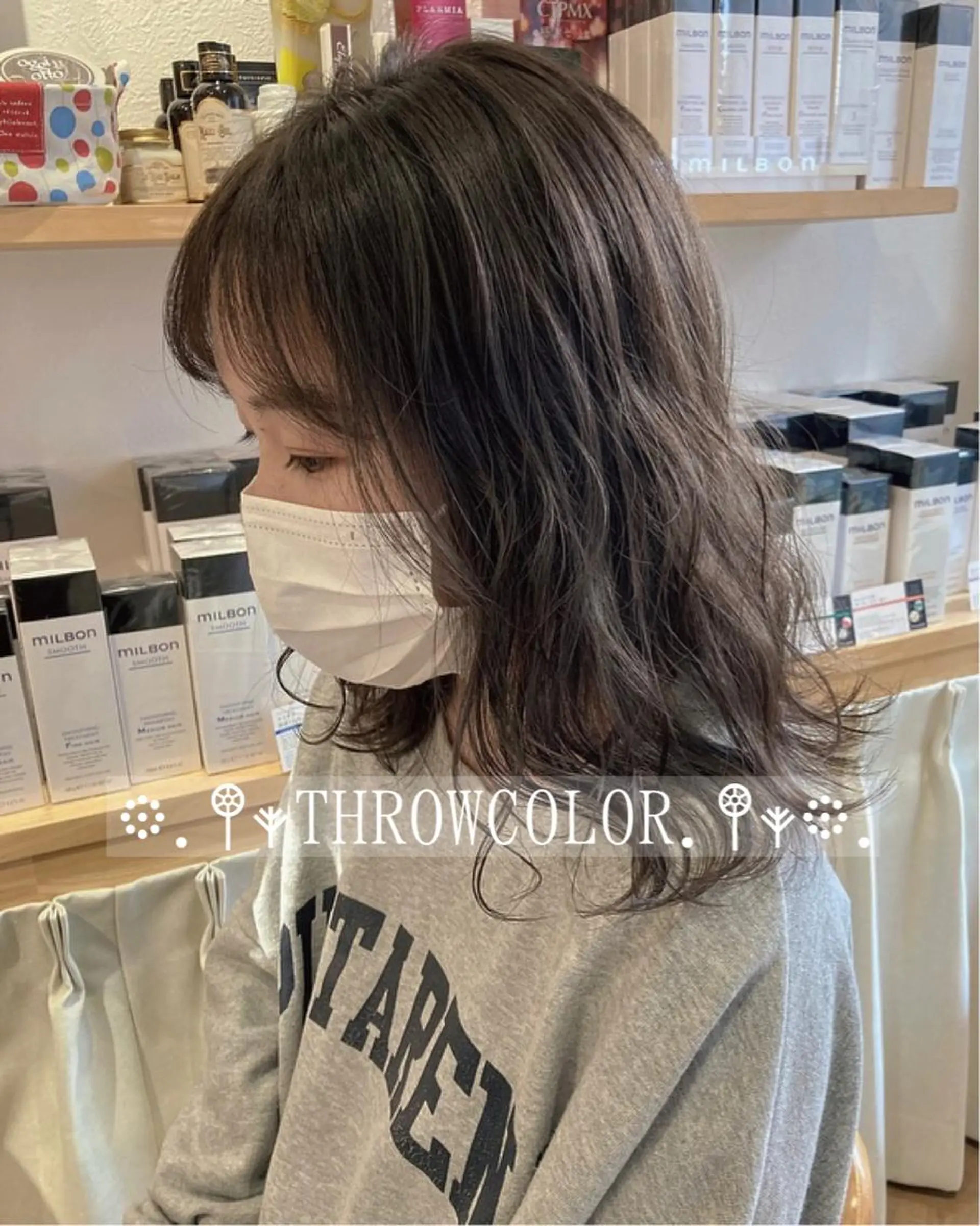 ミディアム カラー キッズ ネイル マツエク・マツパ アイブロウ ヘアカラー merc. 🩵妹尾杏菜のヘアスタイル