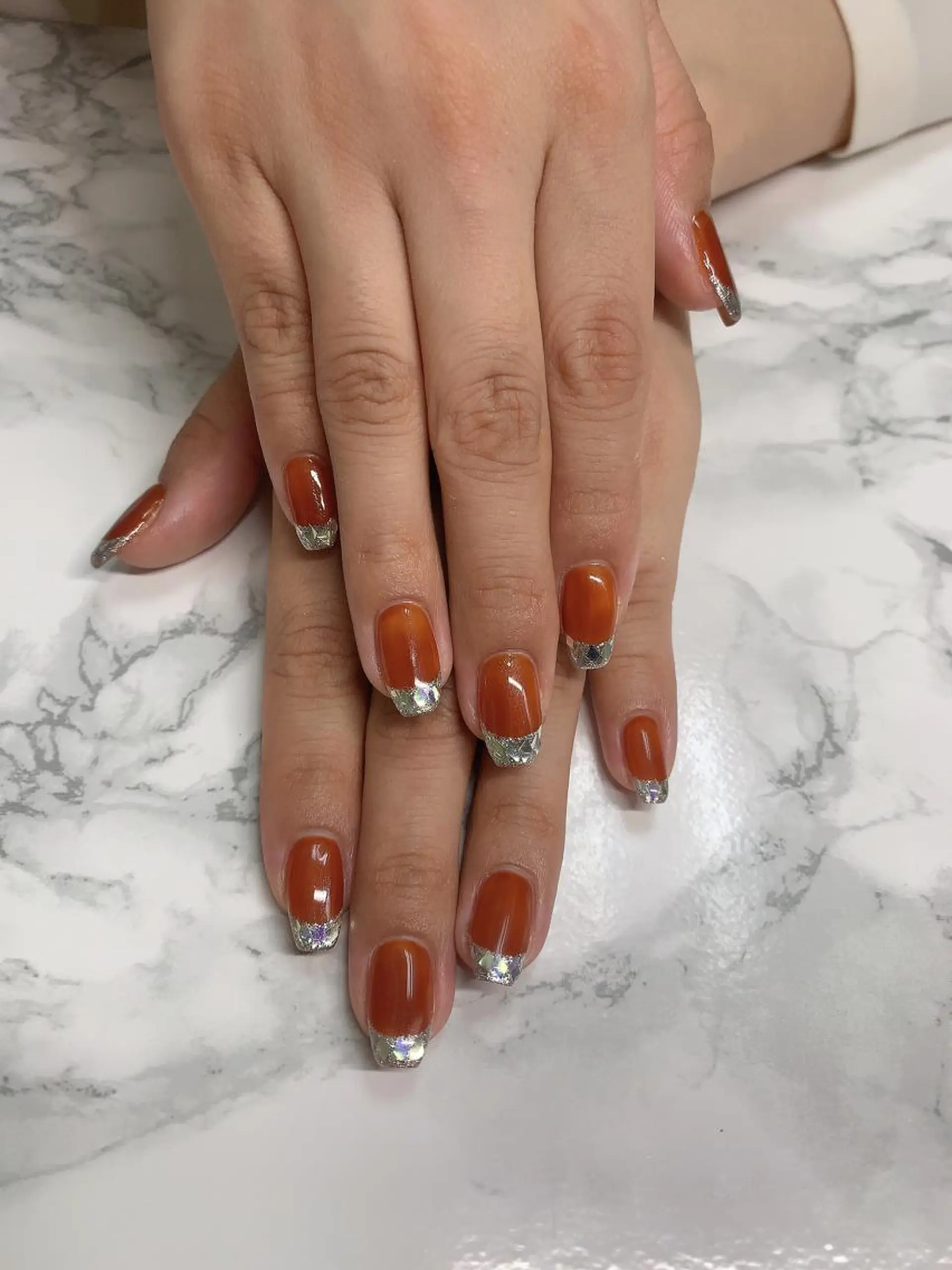 ネイル はな💎ネイル ワンホン、長さ出しのネイルデザイン