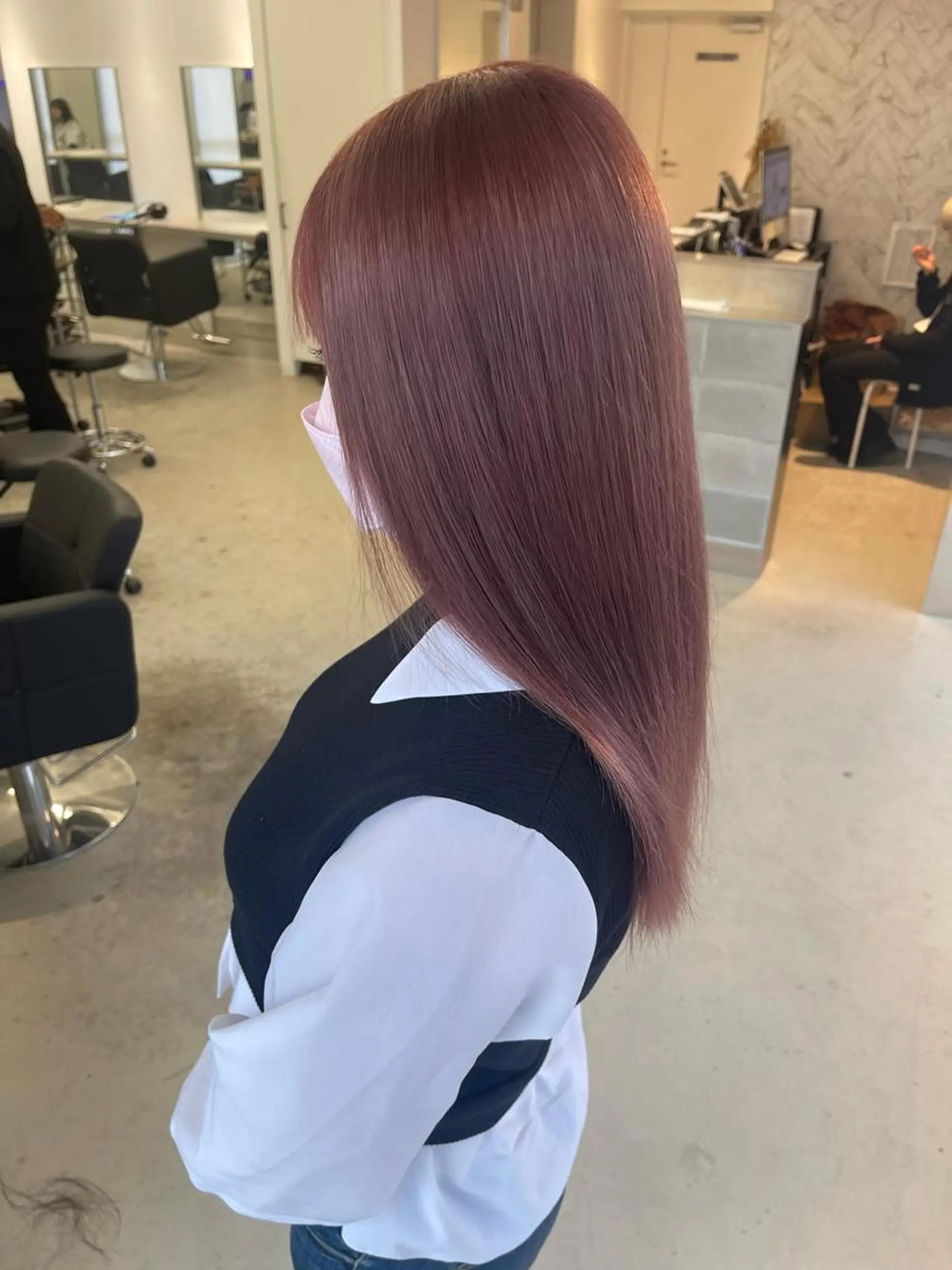 ロング カラー ヘアカラー トリートメント 店長　MANAMI ／ブリーチ／骨格ボブのヘアスタイル