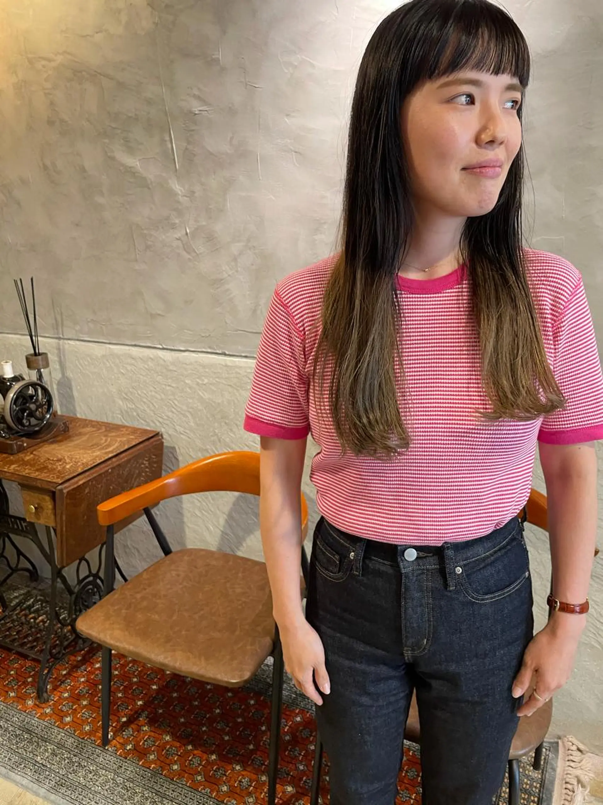 ロング カット ヘアカラー トリートメント さの あやねのヘアスタイル