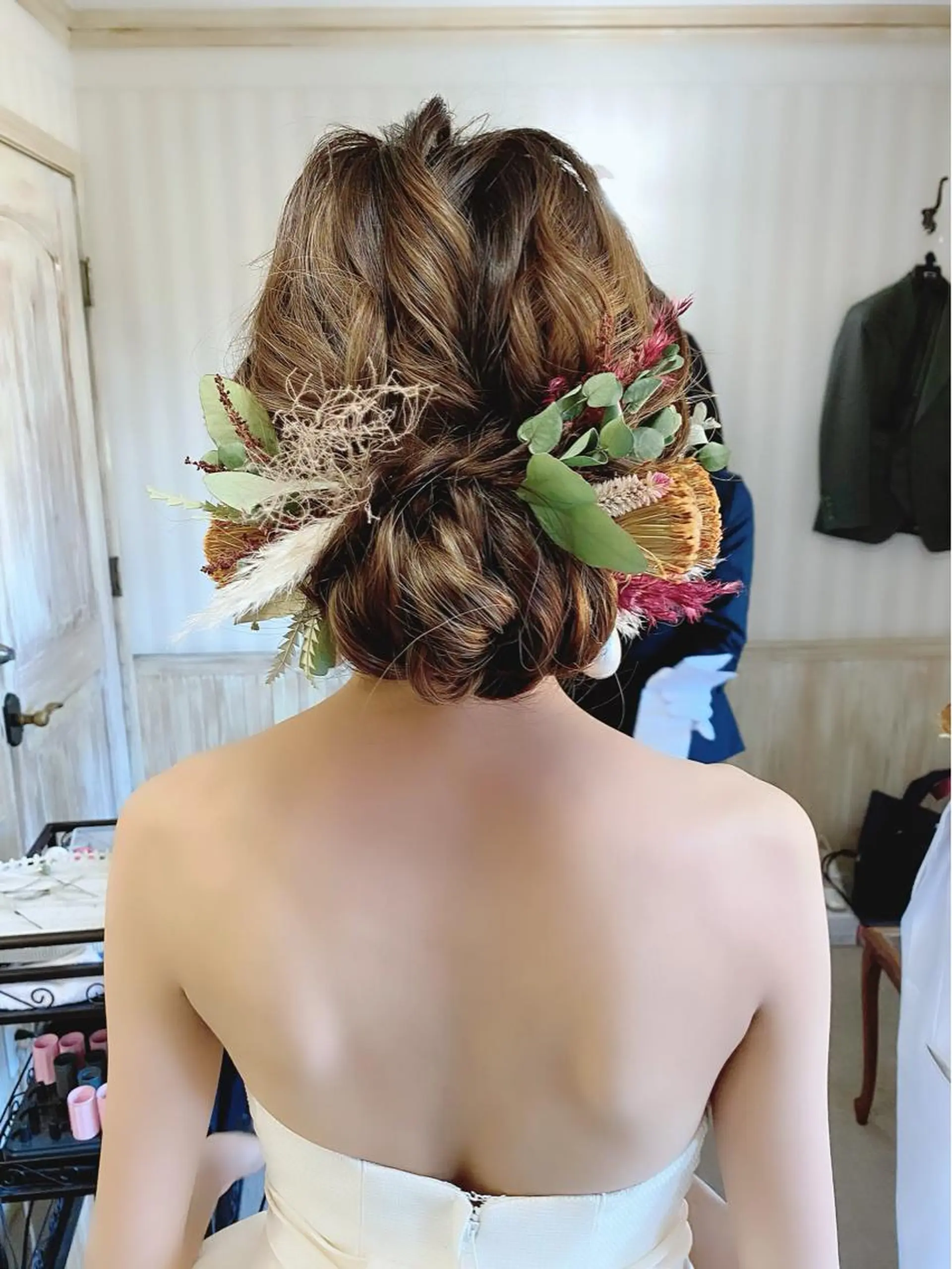 セミロング ヘアアレンジ 結婚式・ブライダル ヘアセット GRANLUSSO 〜グランルッソ駅前店所属・木口 嘉美のヘアスタイル