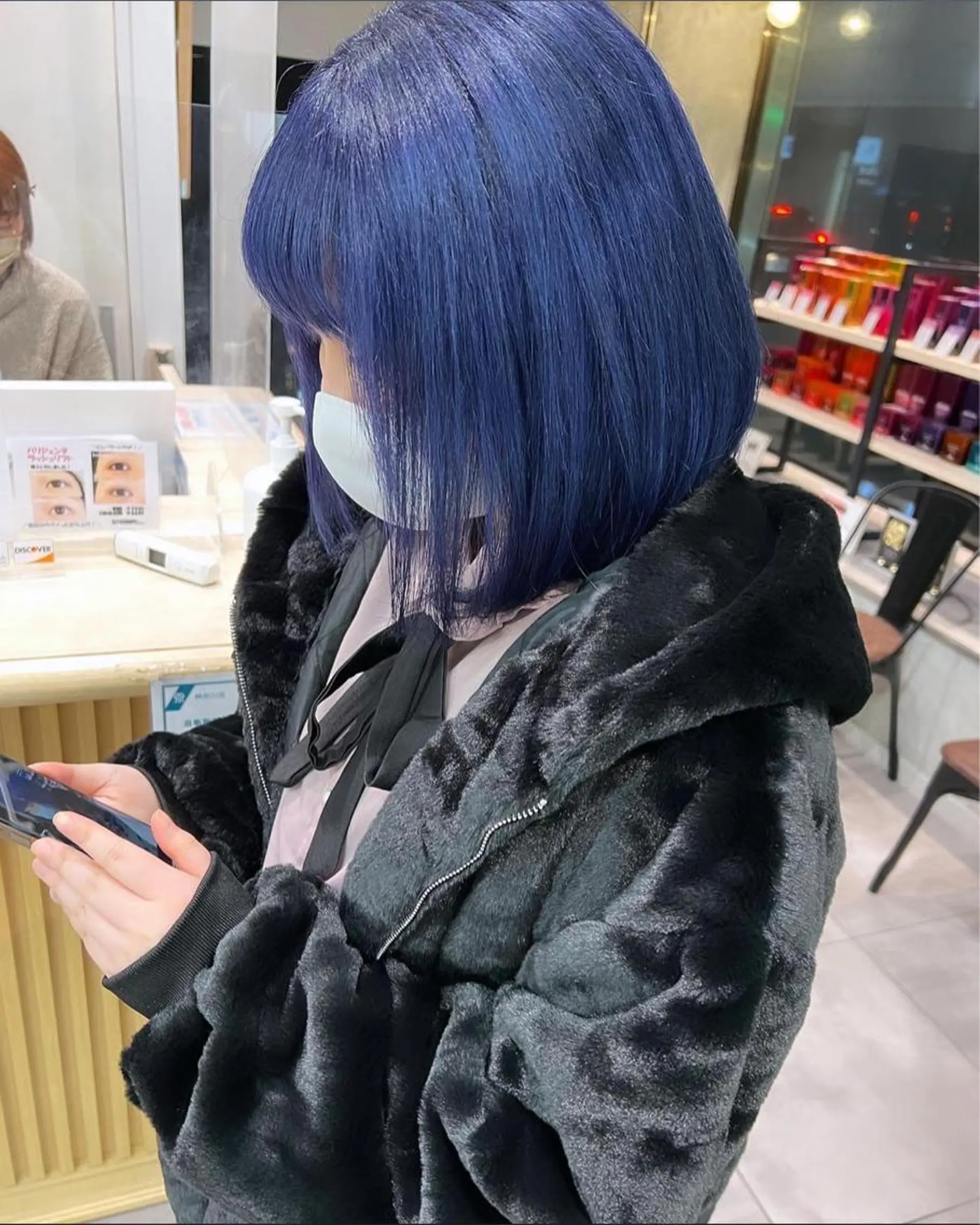 ミディアム カラー パーマ ヘアアレンジ 黒髪 ブルーカラー ブルーブラック ブルーラベンダー ブルージュ ヘアカラー LUCK本厚木 浦住 貴大のヘアスタイル