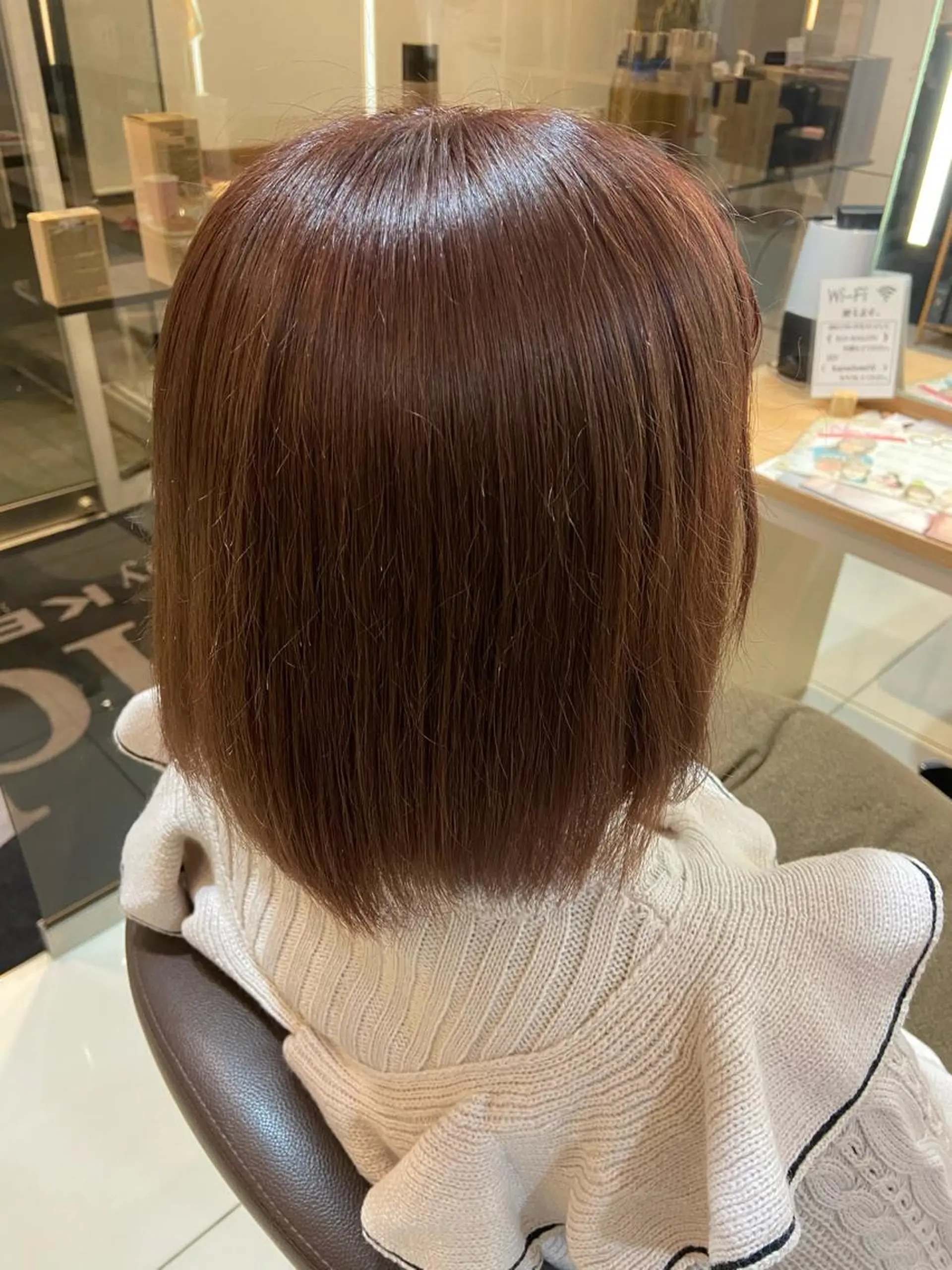 ショート カラー ブラウンカラー ピンクカラー ピンクブラウン ヘアカラー トリートメント ボブカット/アレンジ /さきのヘアスタイル