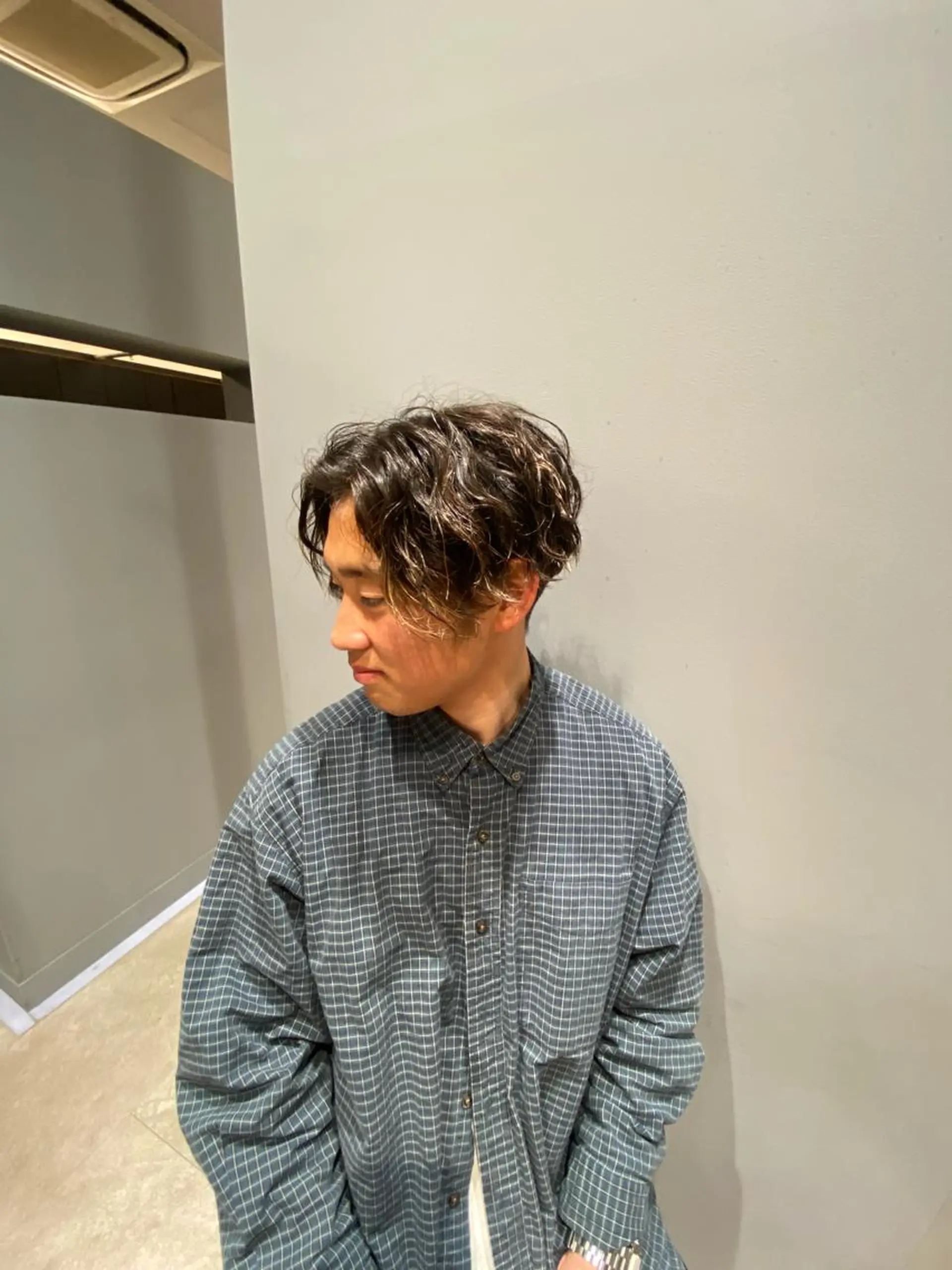 ミディアム カラー パーマ メンズ 加藤 愛実のヘアスタイル