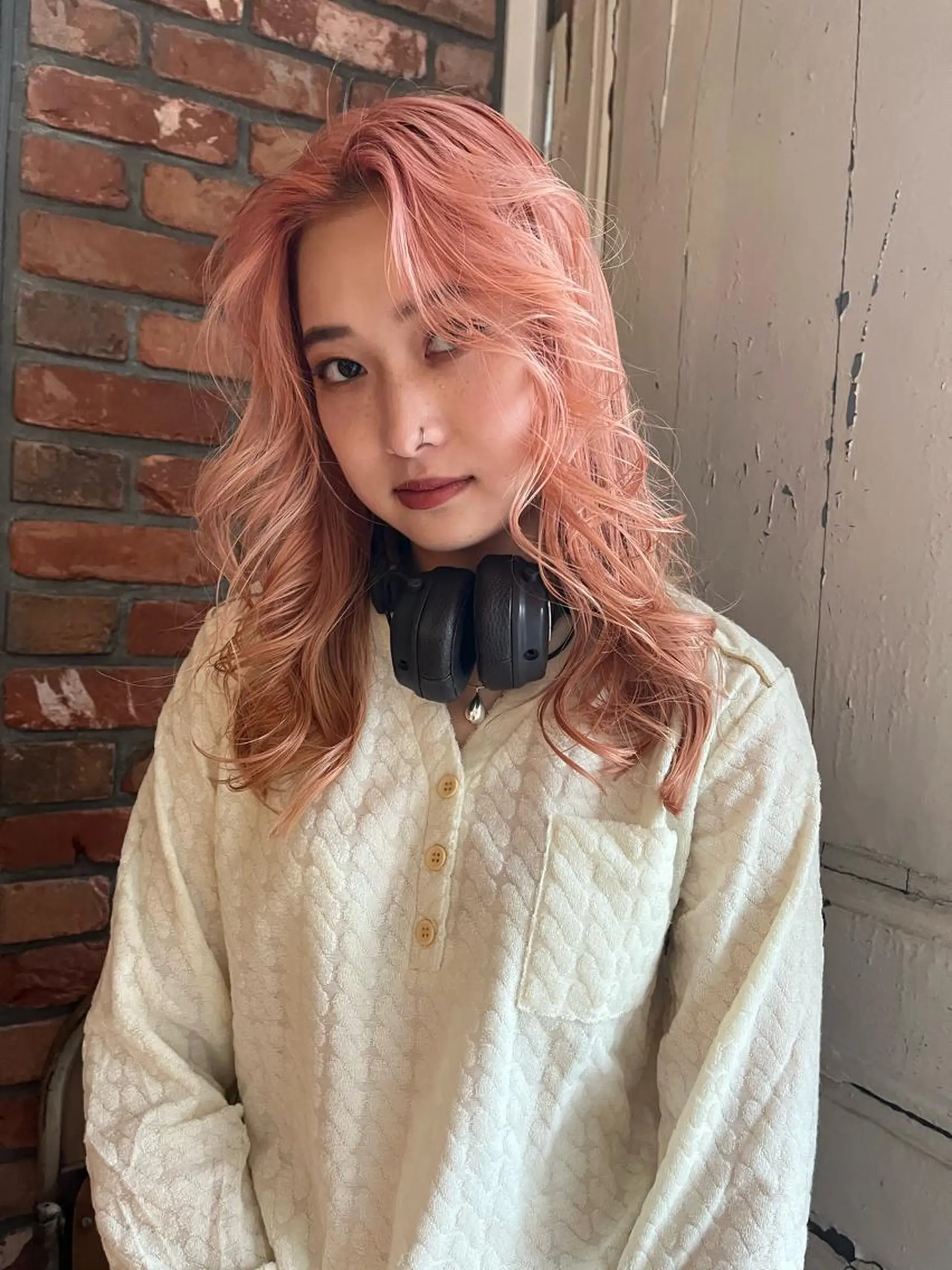 ロング カラー ピンクカラー 田中 里奈のヘアスタイル