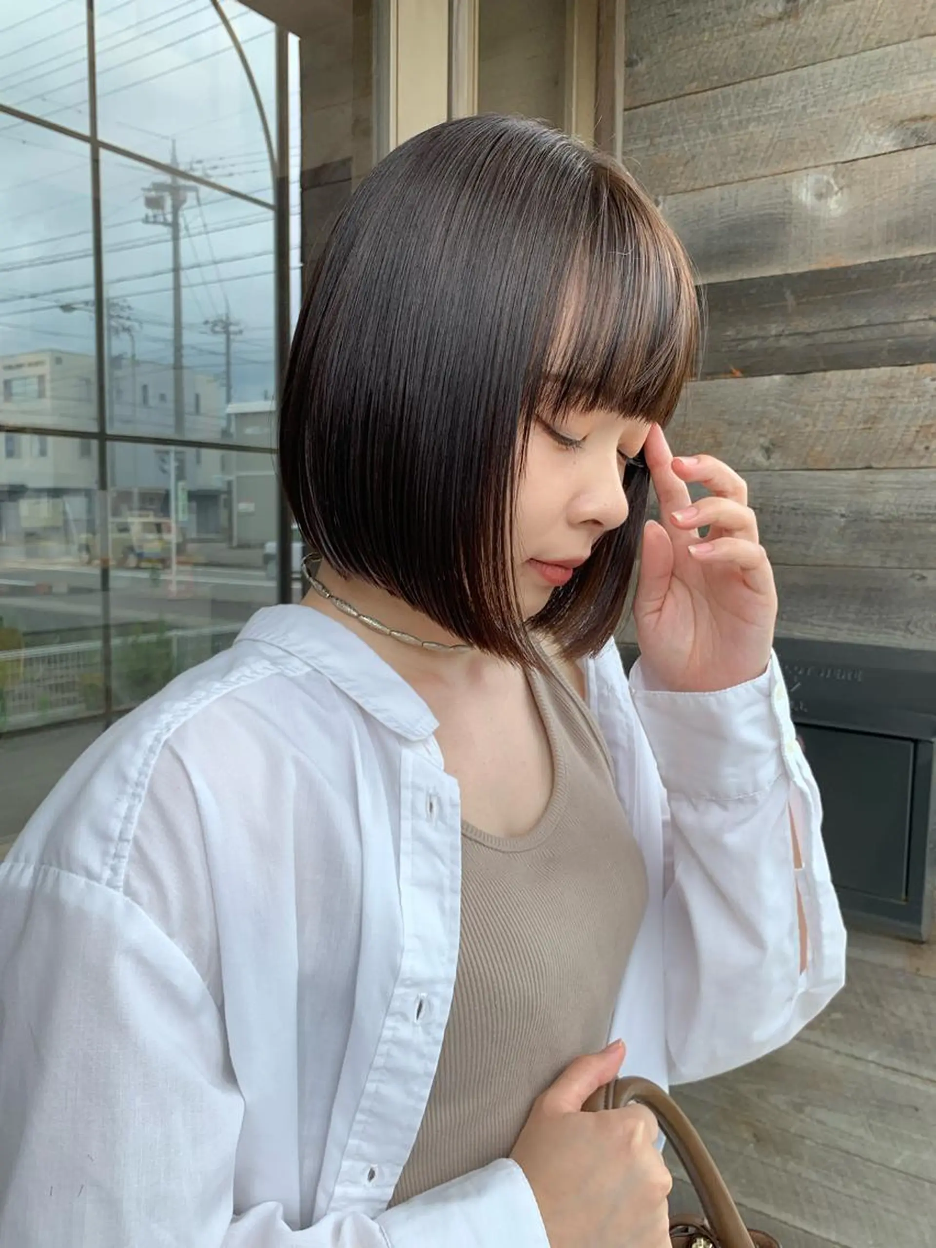 ショート カラー ボブ longtemps所属・カワサキ マホのヘアスタイル