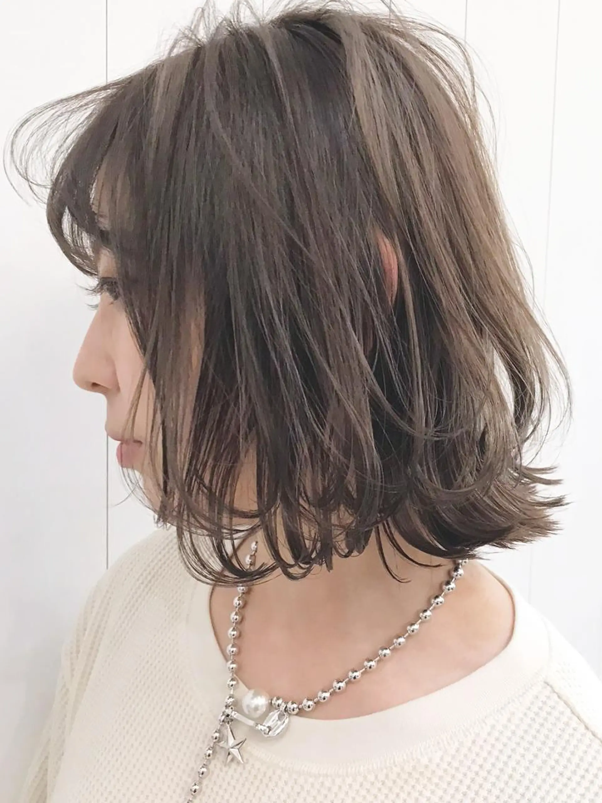 ミディアム カラー パーマ ヘアアレンジ アッシュ ITbyALBUM 中野店のヘアスタイル