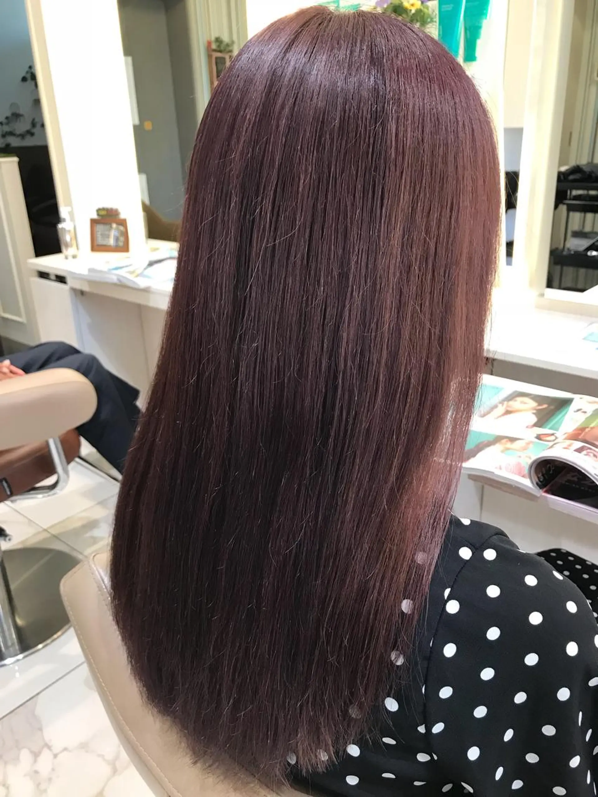 ロング カラー ピンクカラー ピンクパープル パープルカラー 清藤 綾のヘアスタイル