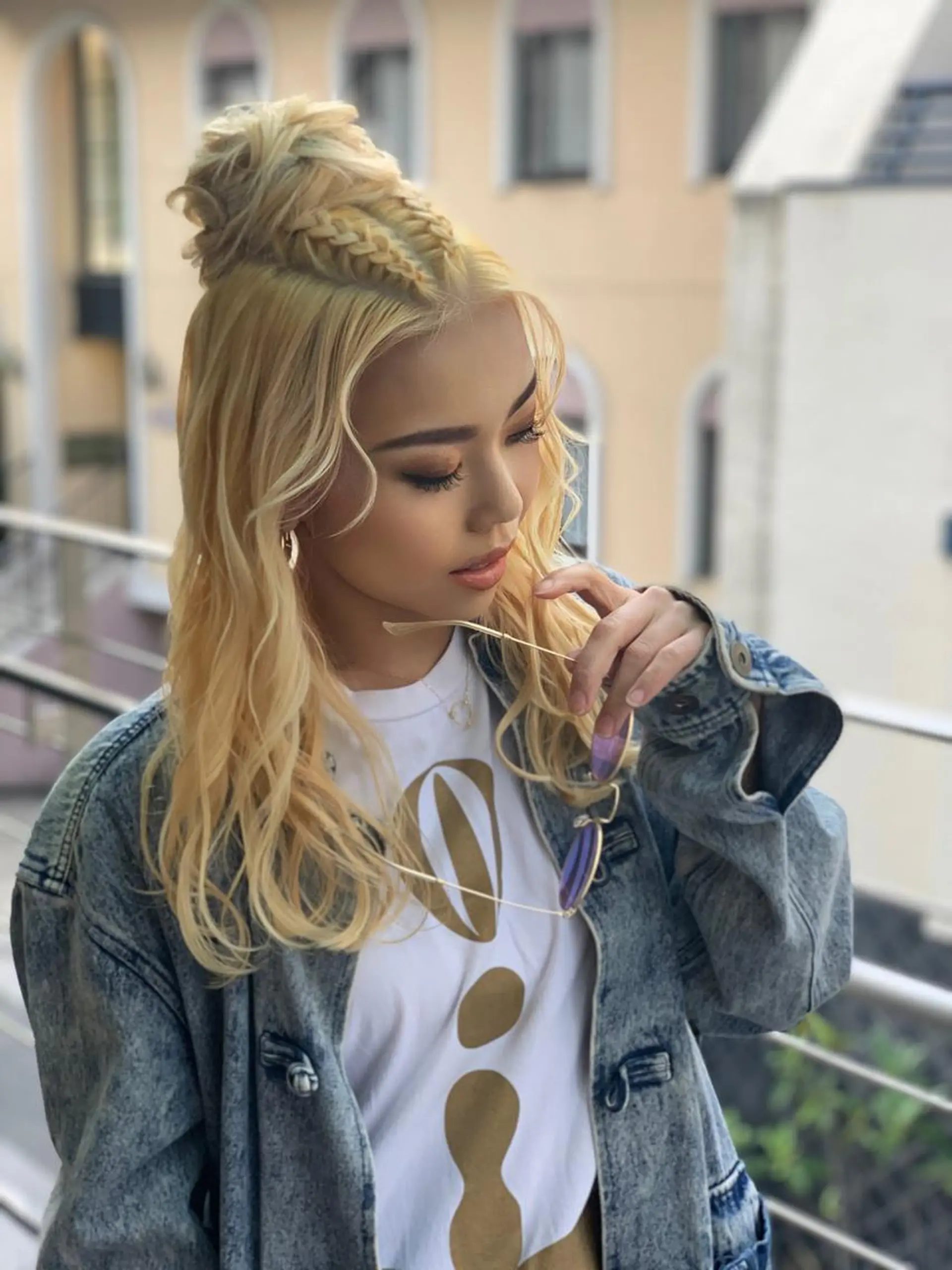 セミロング カラー ヘアアレンジ メンズ キッズ 結婚式・ブライダル 子どものヘアアレンジ メンズブリーチ ブリーチ ブロンド BRAIDS💎愛子 大人ハイライト💎のヘアスタイル