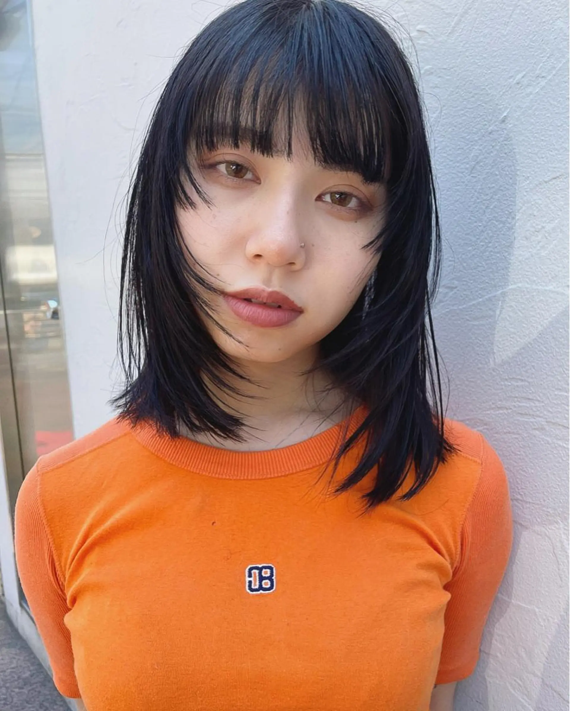 ミディアム カラー ダークグレー 姫カット レイヤーカット カット ヘアカラー トリートメント Loom.所属・村上雅人 ナチュラルモードのヘアスタイル